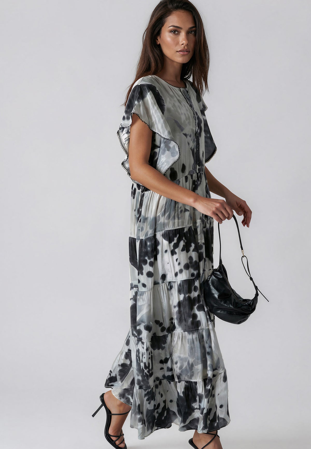 ARA MAXI DRESS ORCHID BLACK