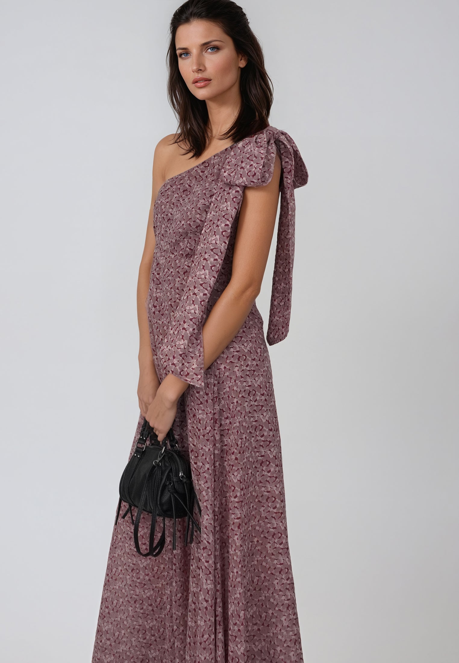 MARINA ONE SHOULDER DRESS BLEND ASHES