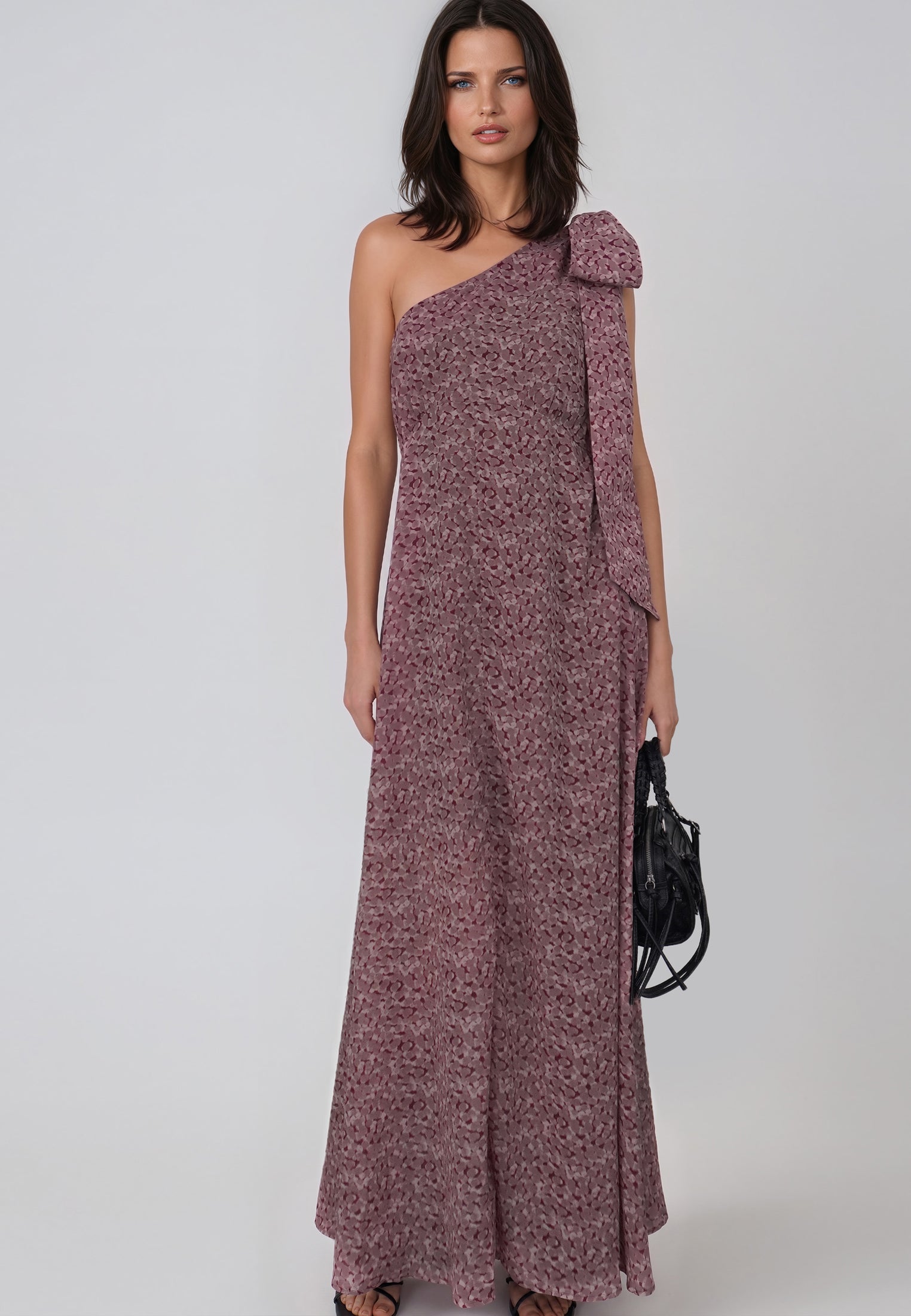 MARINA ONE SHOULDER DRESS BLEND ASHES