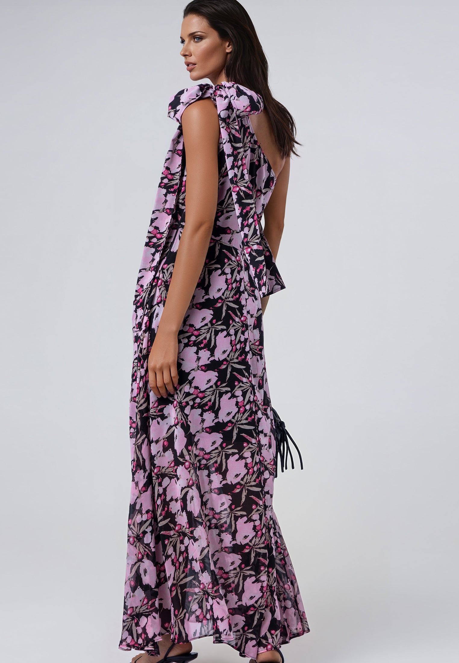 MARINA ONE SHOULDER DRESS PRIME PINK