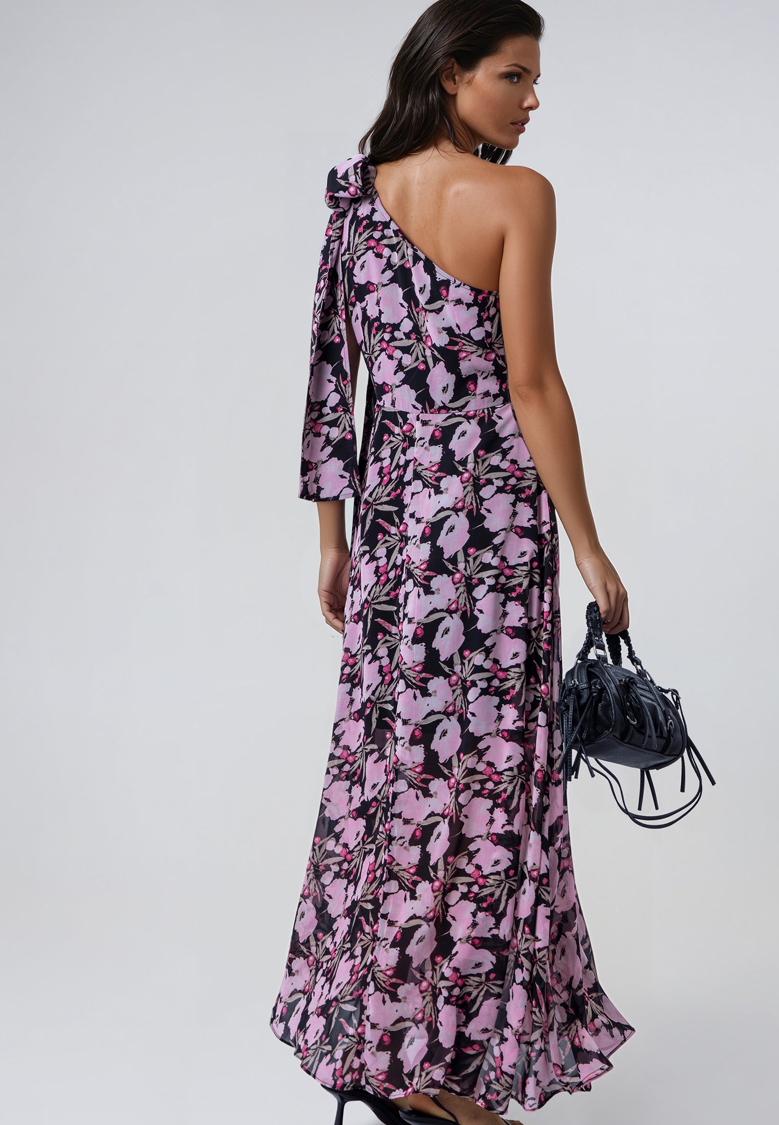 MARINA ONE SHOULDER DRESS PRIME PINK