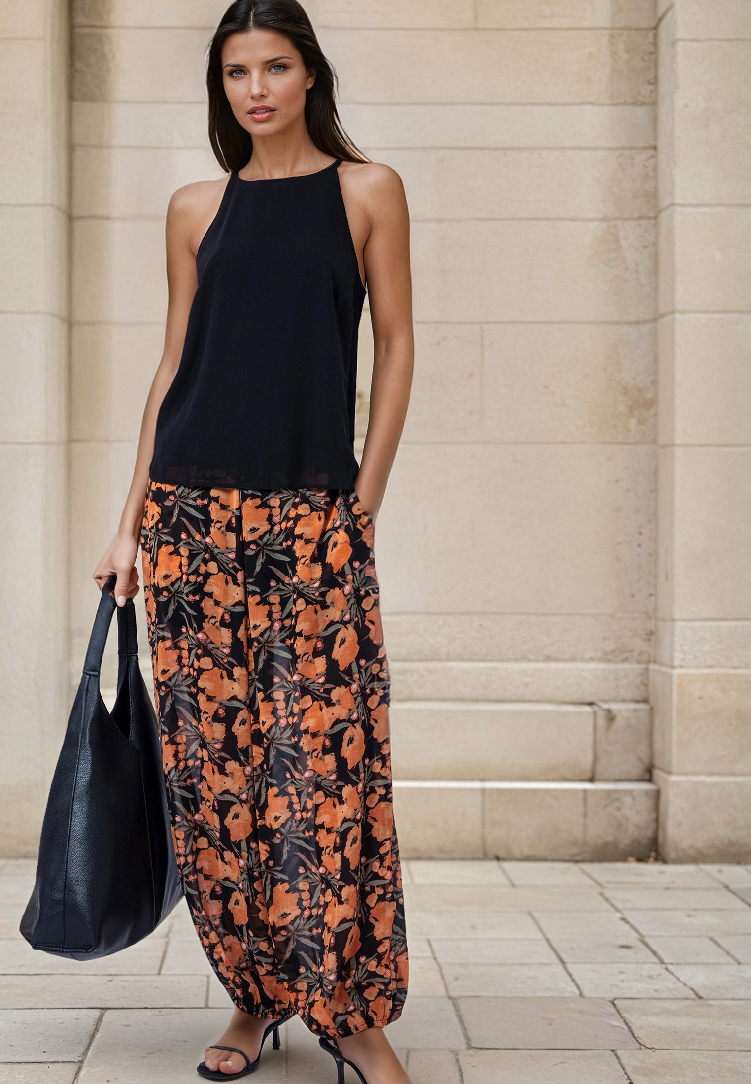 HELENA TROUSERS PRIME ORANGE FLORAL