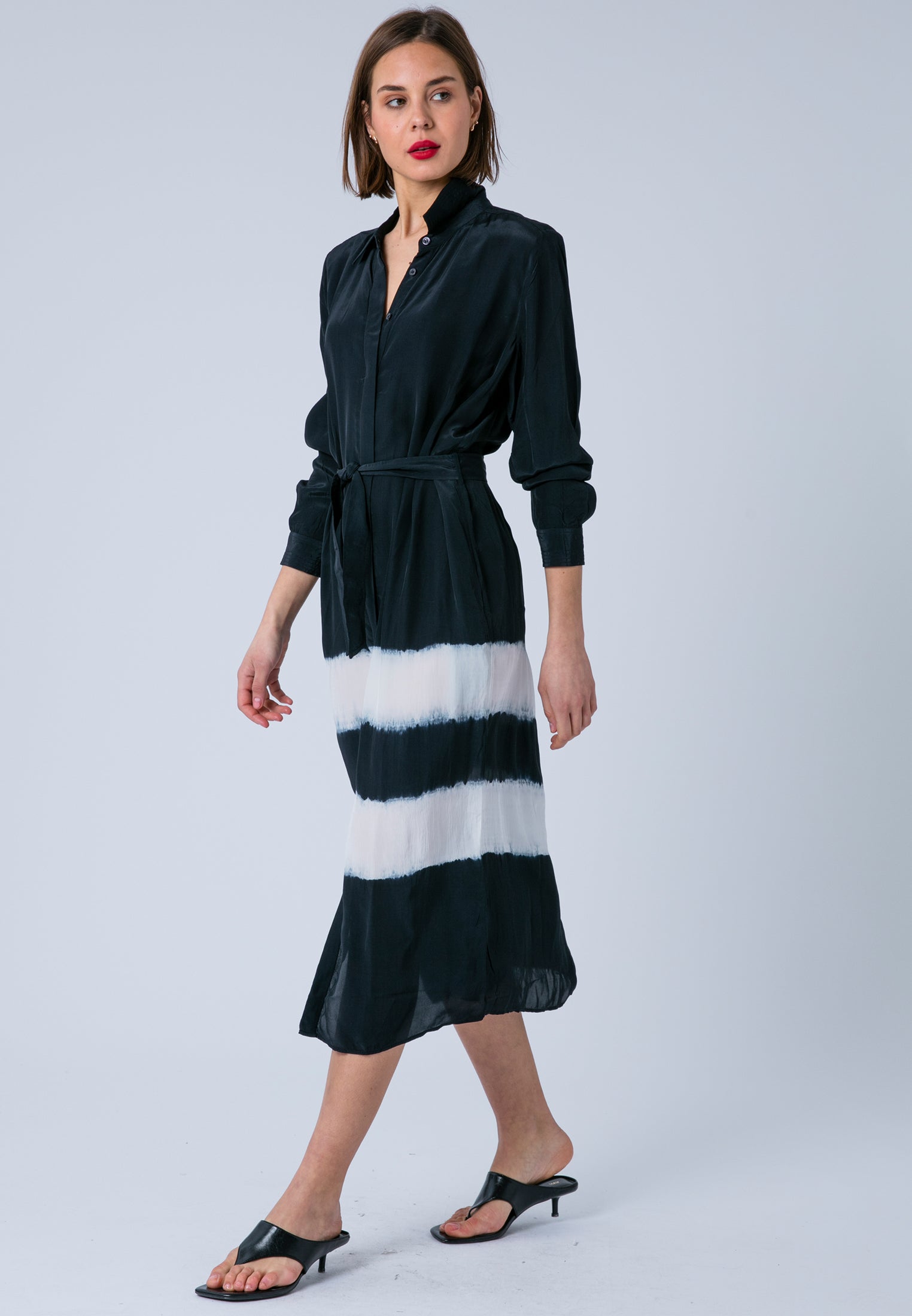 TORY SHIRTDRESS TIE DYE BLACK & WHITE