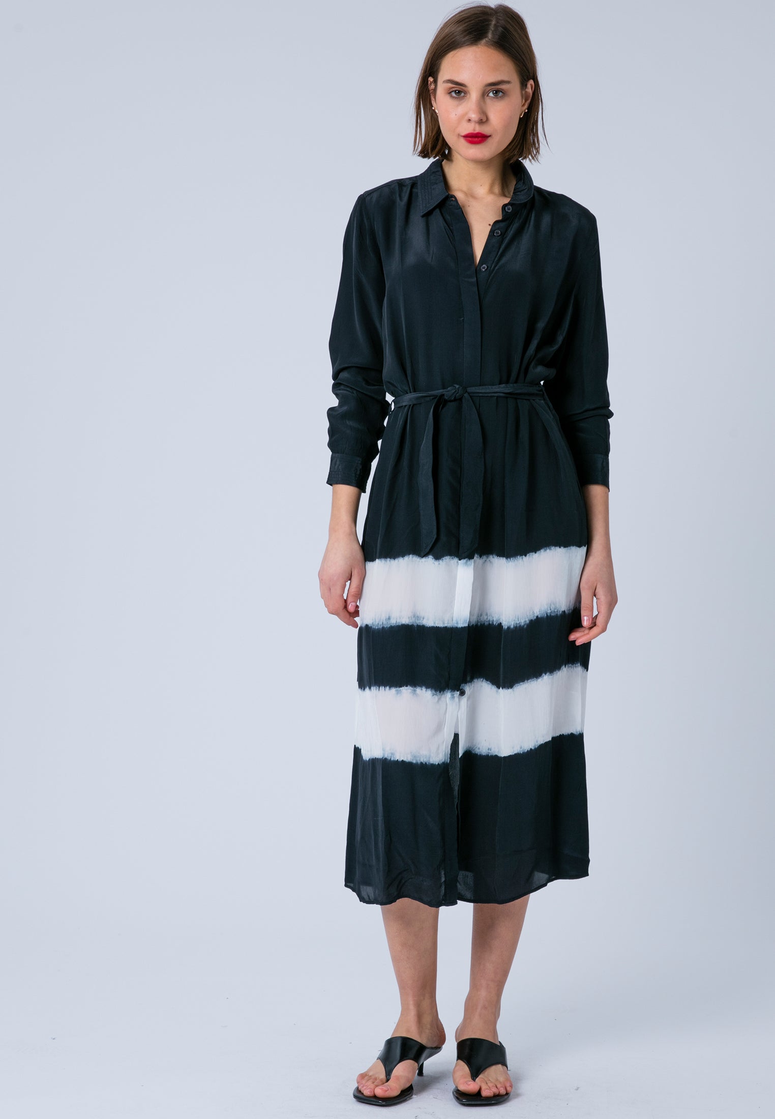 TORY SHIRTDRESS TIE DYE BLACK & WHITE
