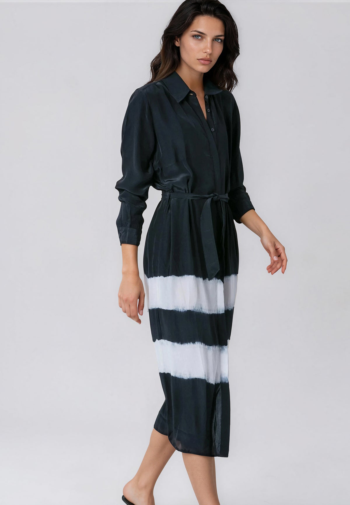 TORY SHIRTDRESS TIE DYE BLACK & WHITE