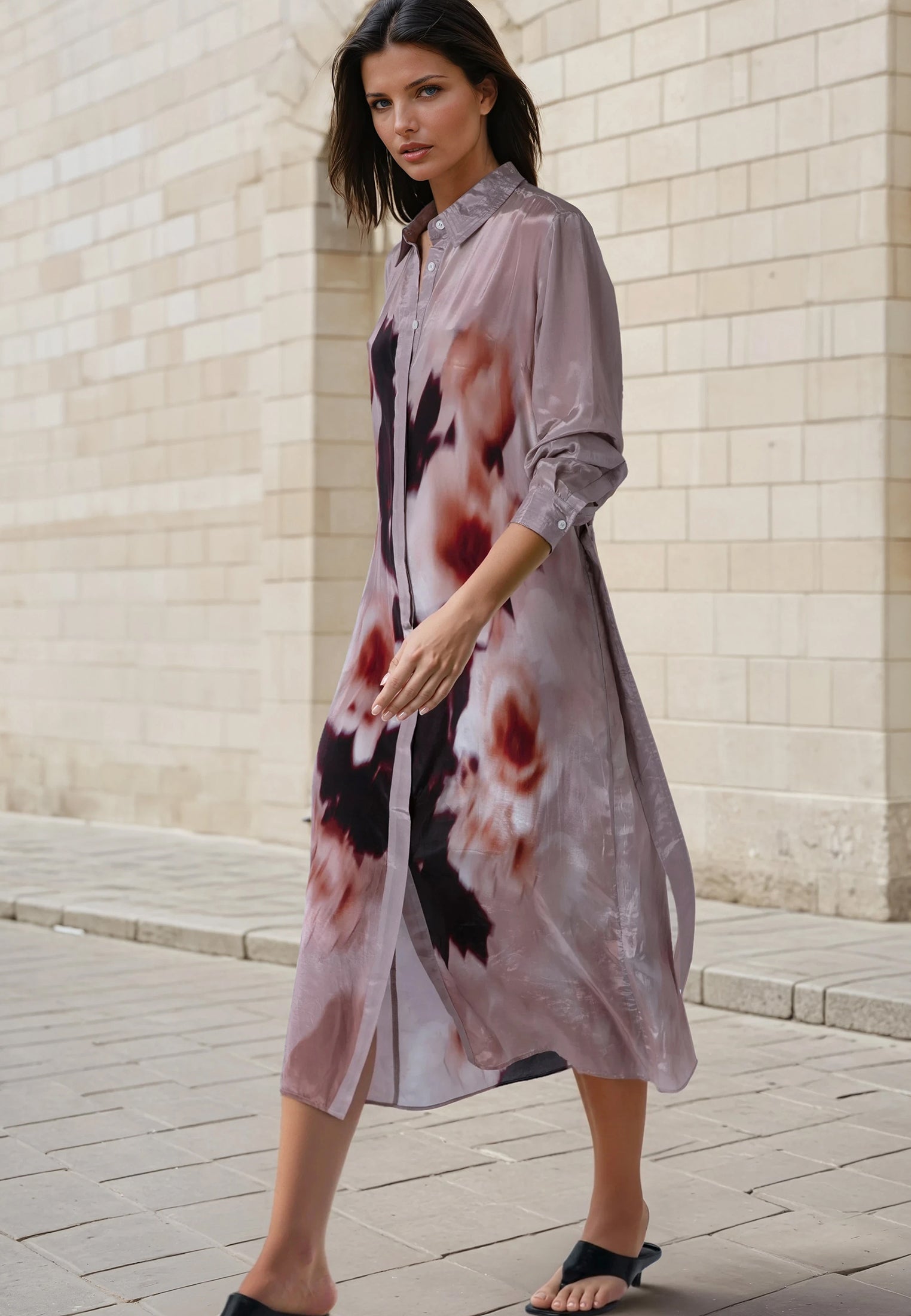 TORY SHIRTDRESS BLUR ASHES