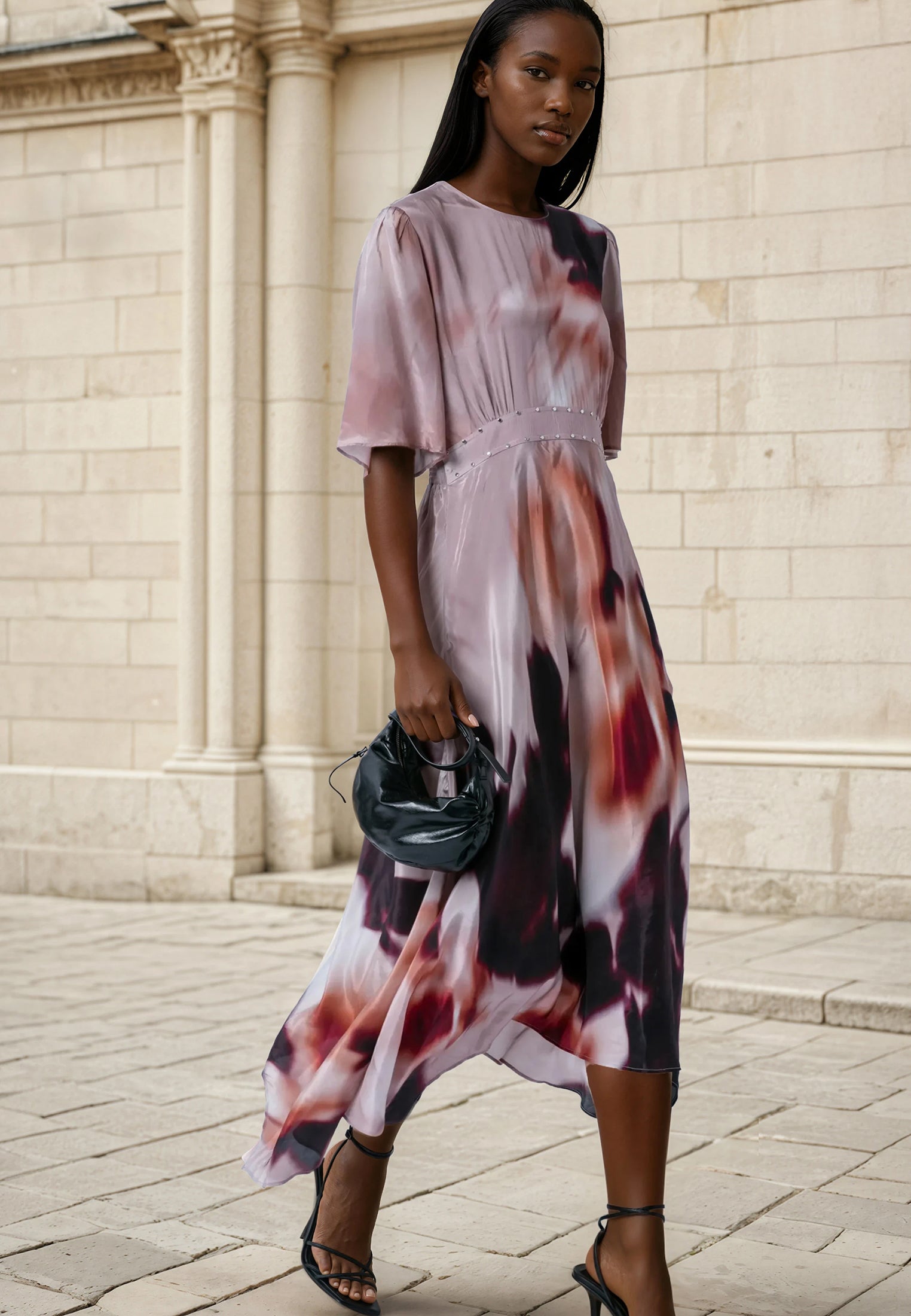 TORY TEA DRESS BLUR ASHES