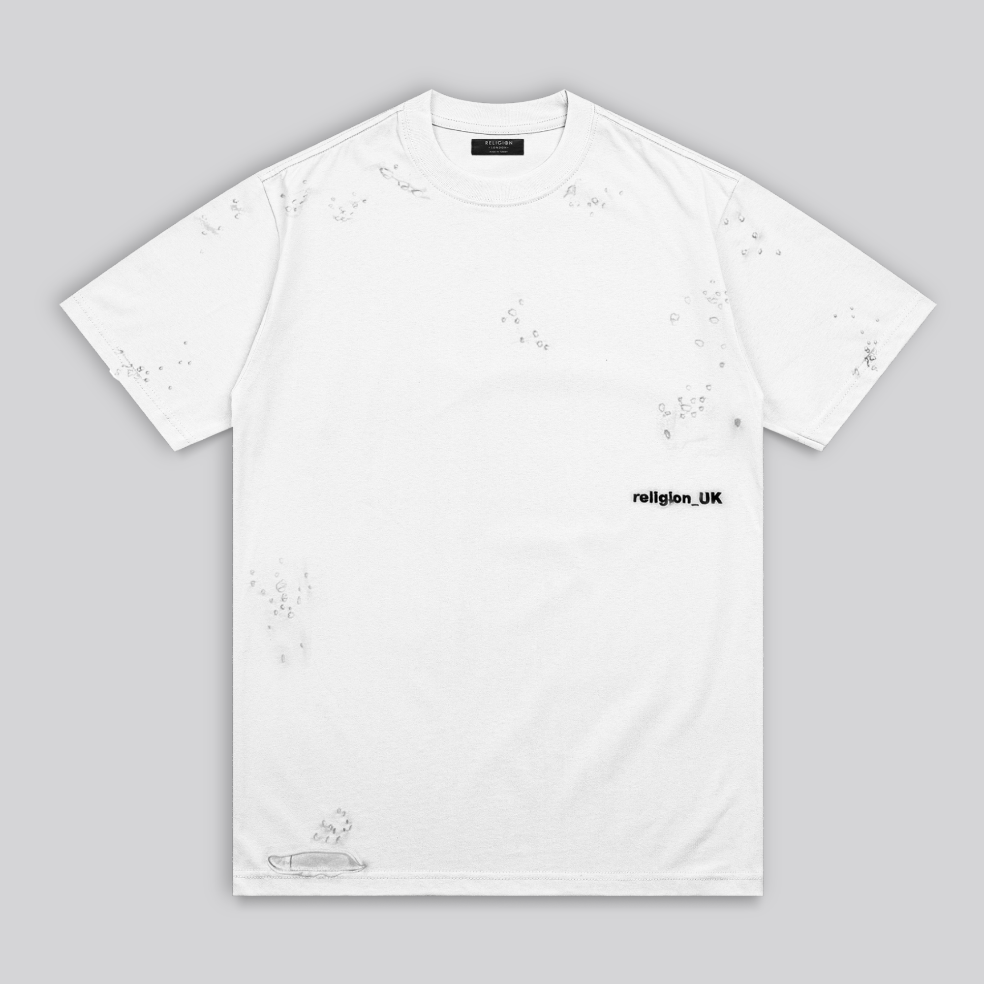 DISTRESSED T-SHIRT OFF WHITE