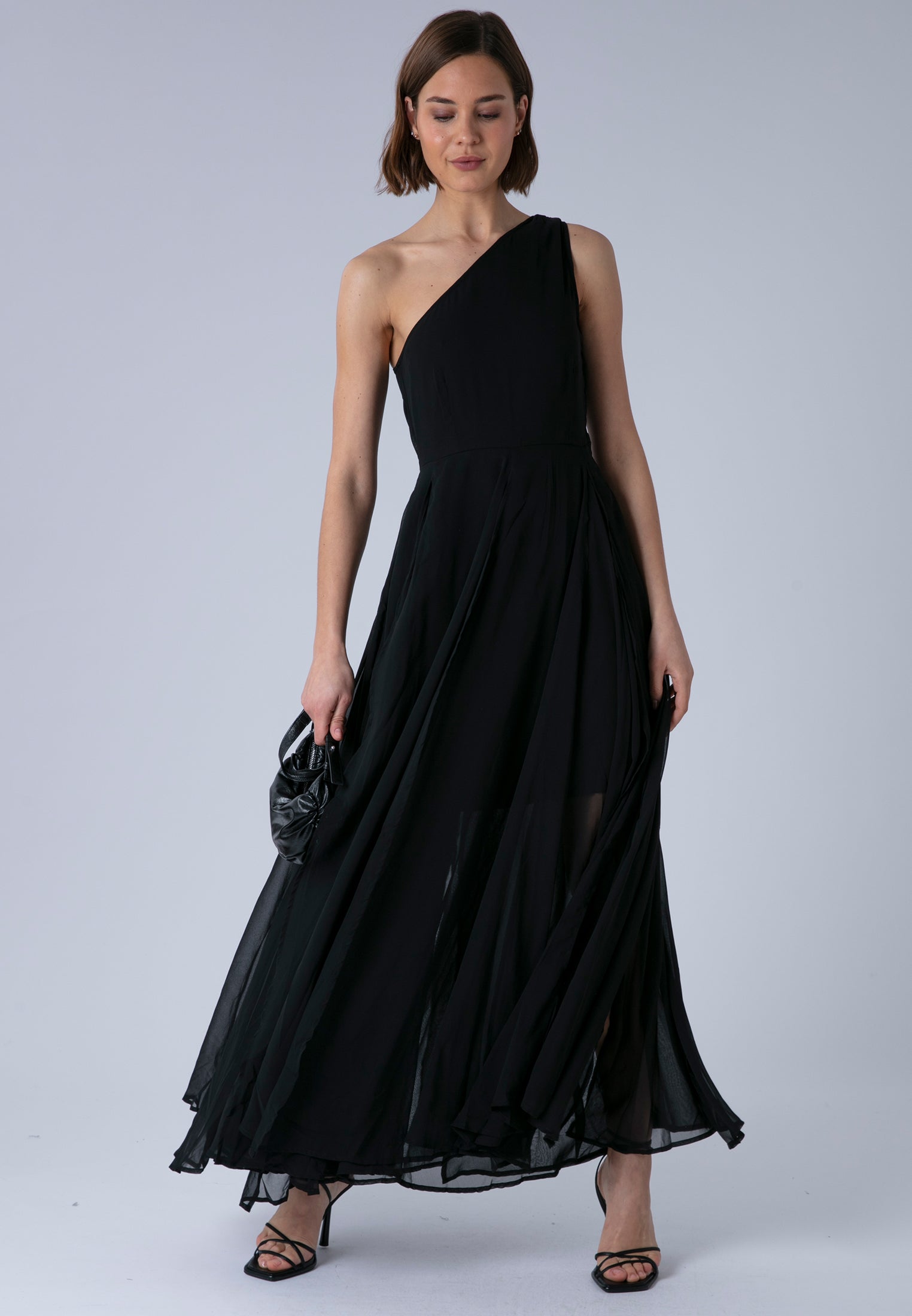 SELECT ONE SHOULDER DRESS BLACK