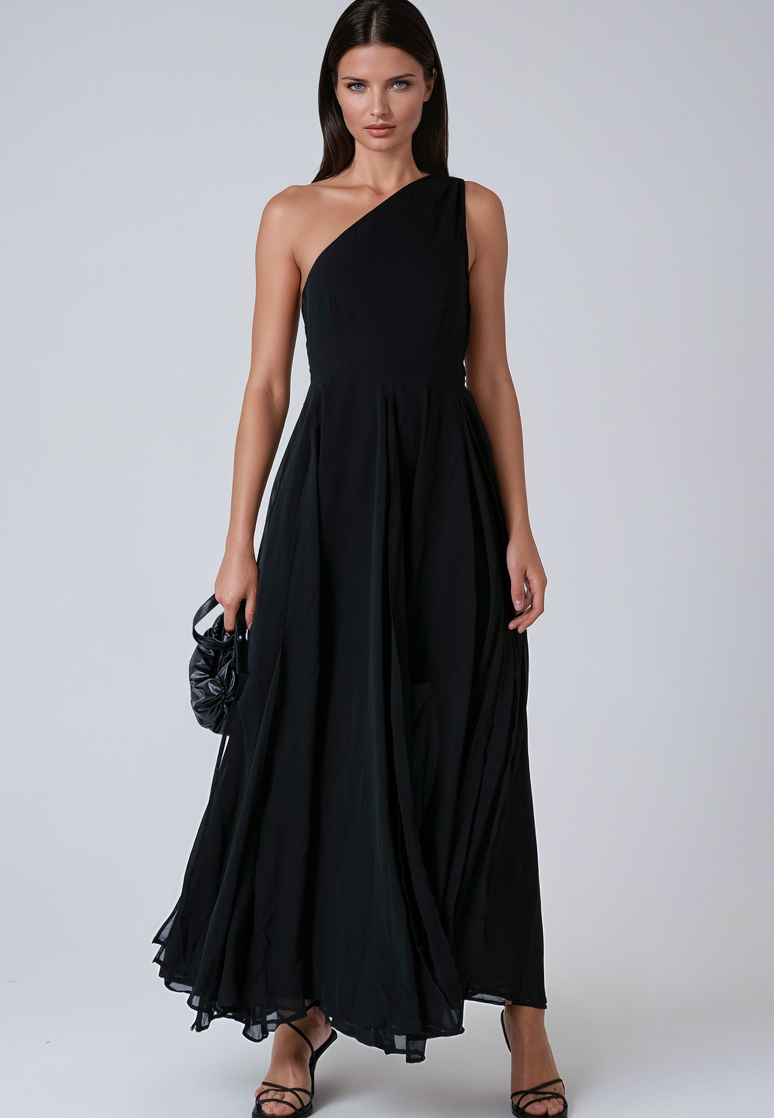 SELECT ONE SHOULDER DRESS BLACK