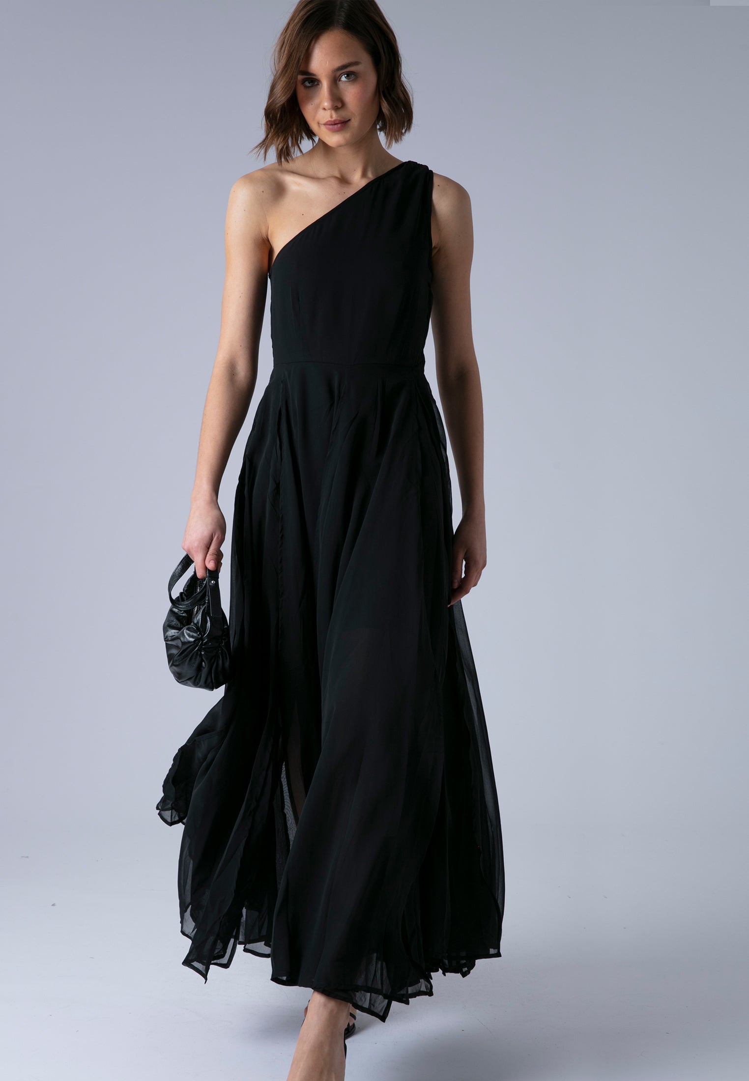 SELECT ONE SHOULDER DRESS BLACK
