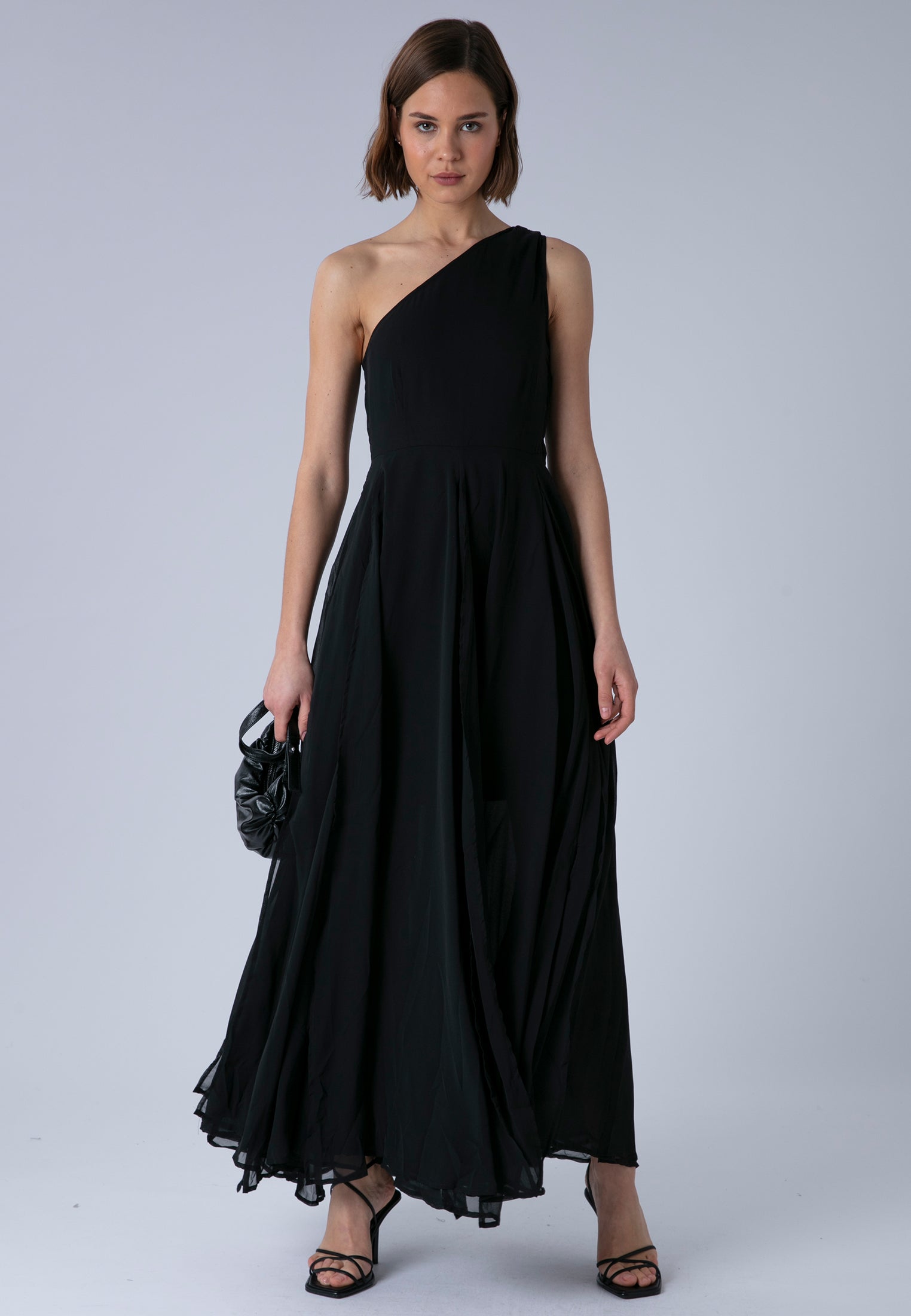SELECT ONE SHOULDER DRESS BLACK