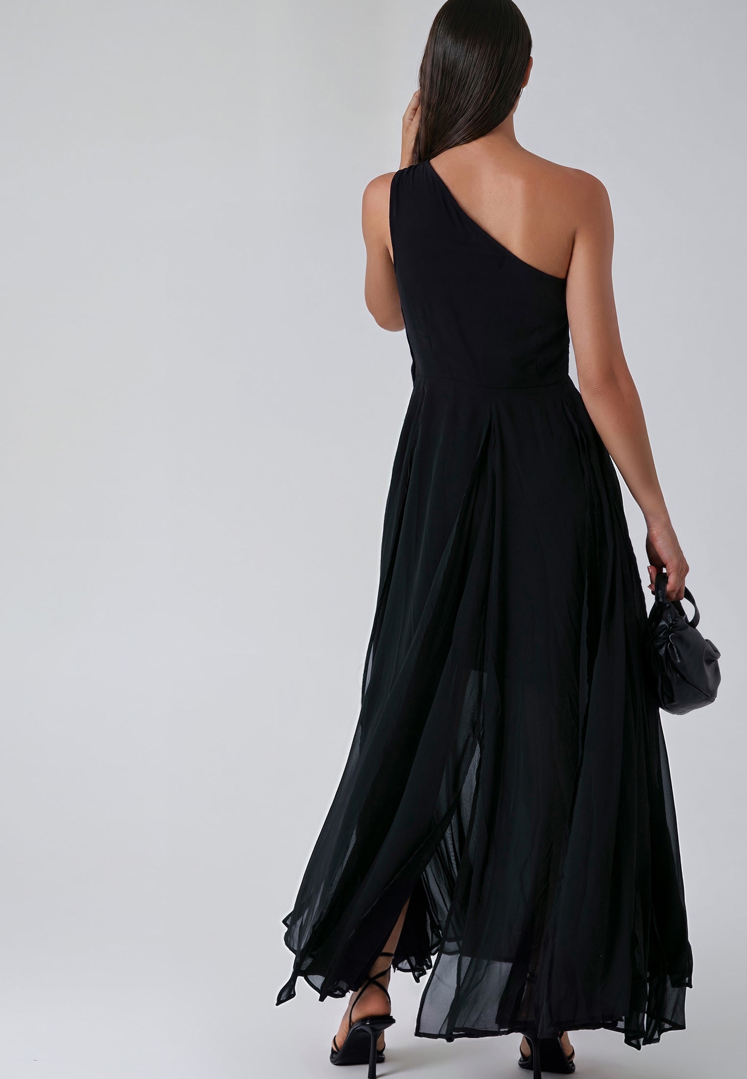SELECT ONE SHOULDER DRESS BLACK