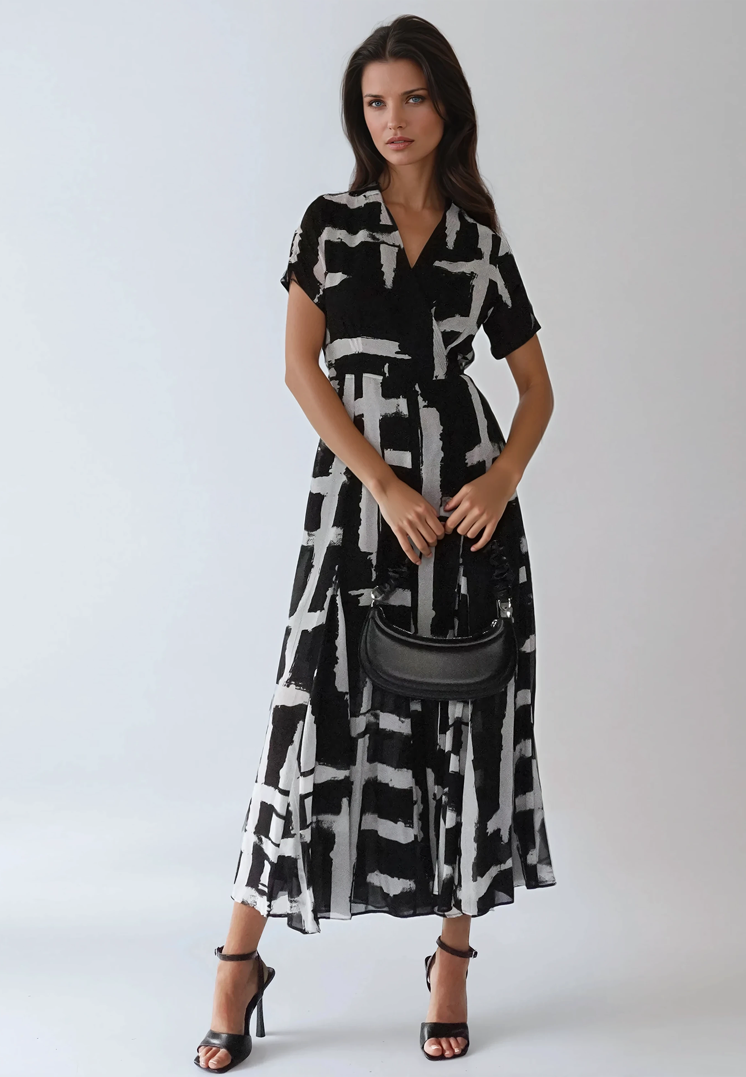 SOLSTICE MAXI DRESS SELVAGE BLACK