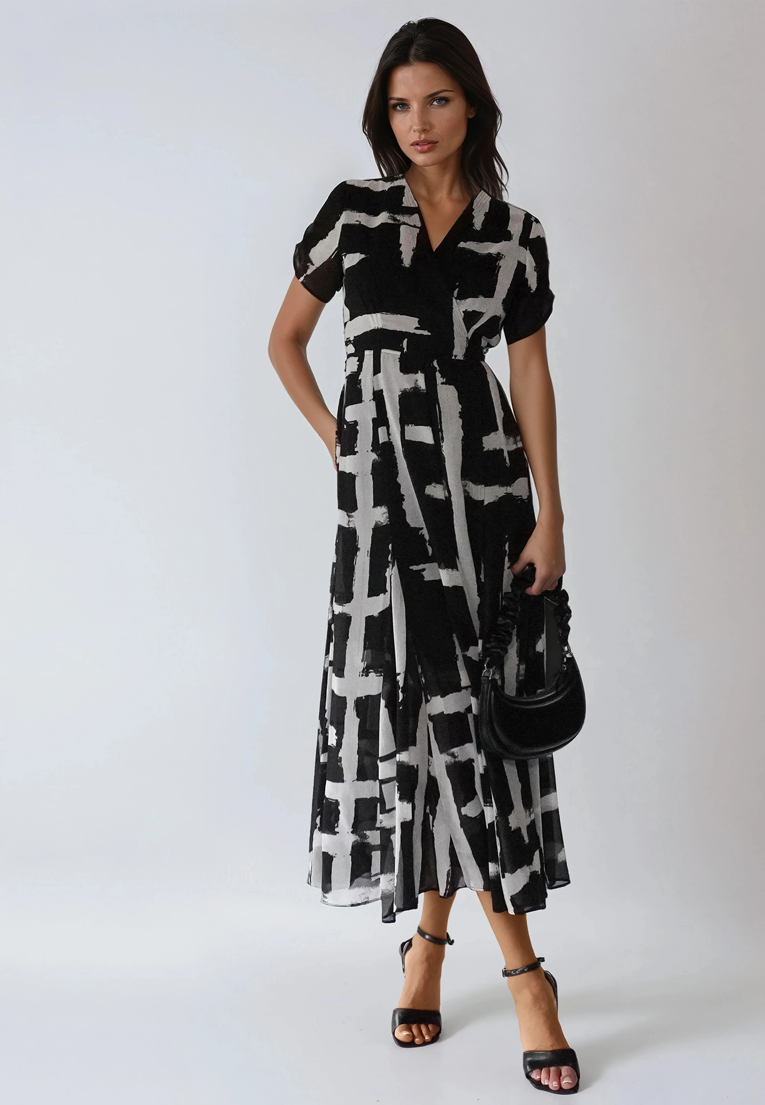 SOLSTICE MAXI DRESS SELVAGE BLACK
