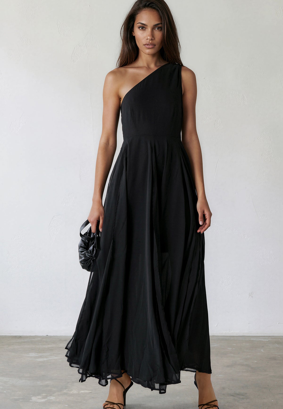 SELECT ONE SHOULDER DRESS BLACK