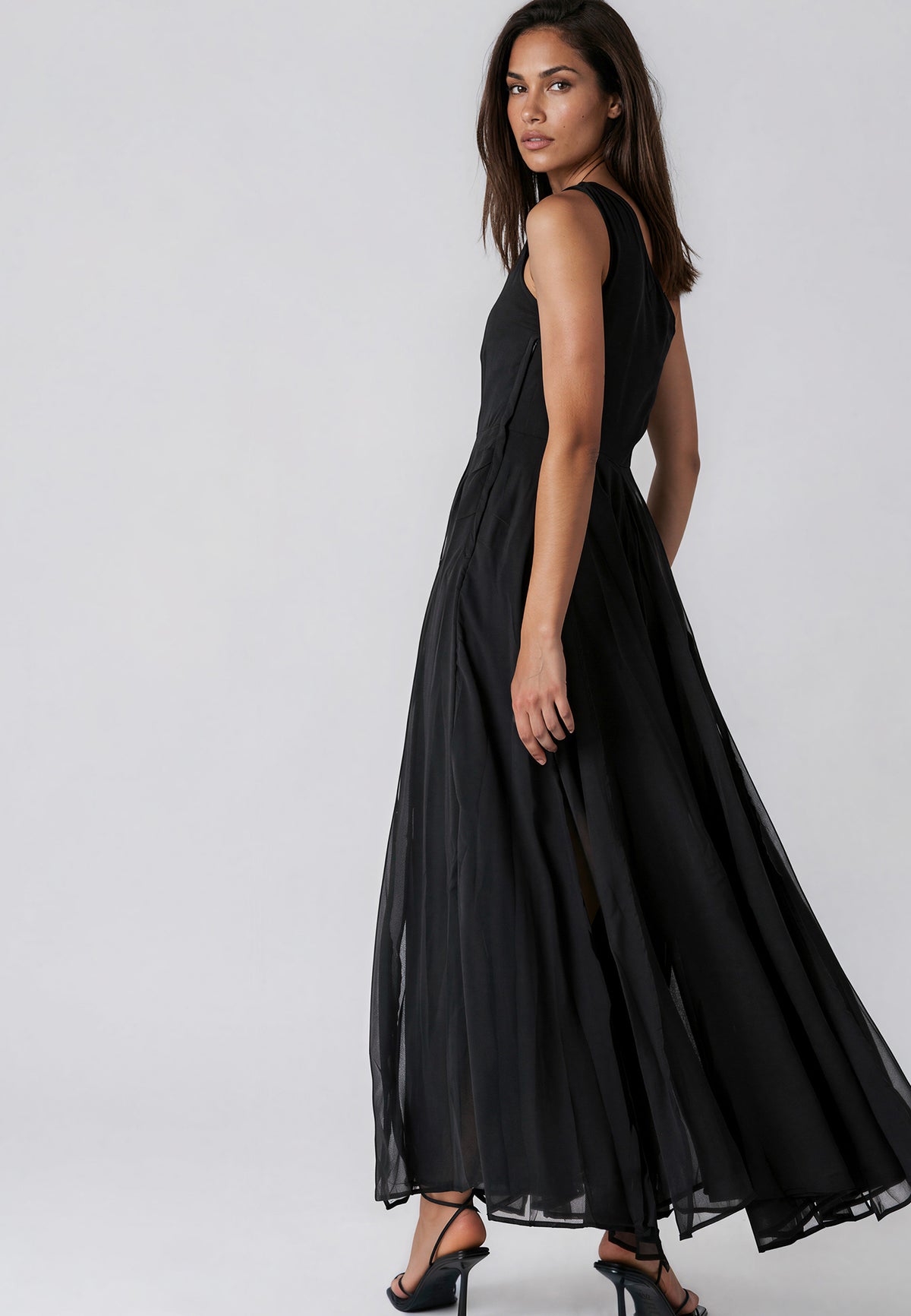 SELECT ONE SHOULDER DRESS BLACK