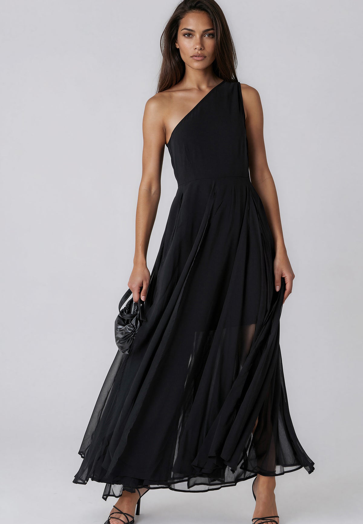 SELECT ONE SHOULDER DRESS BLACK