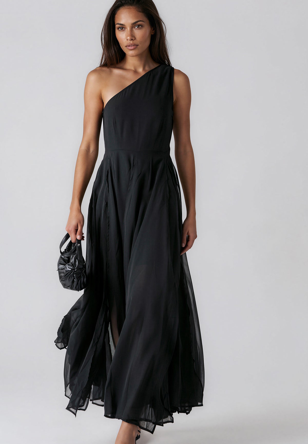 SELECT ONE SHOULDER DRESS BLACK