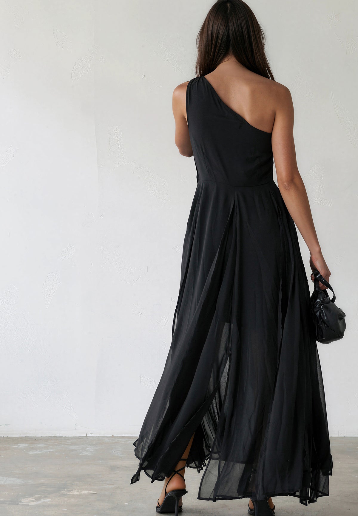 SELECT ONE SHOULDER DRESS BLACK