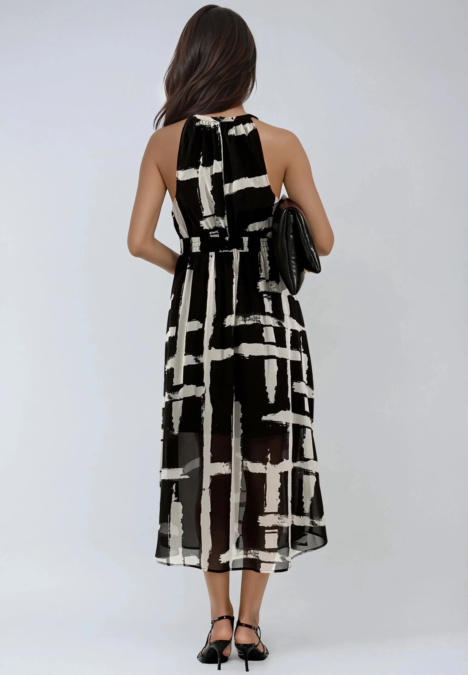 DESTINY MIDI DRESS SELVAGE BLACK