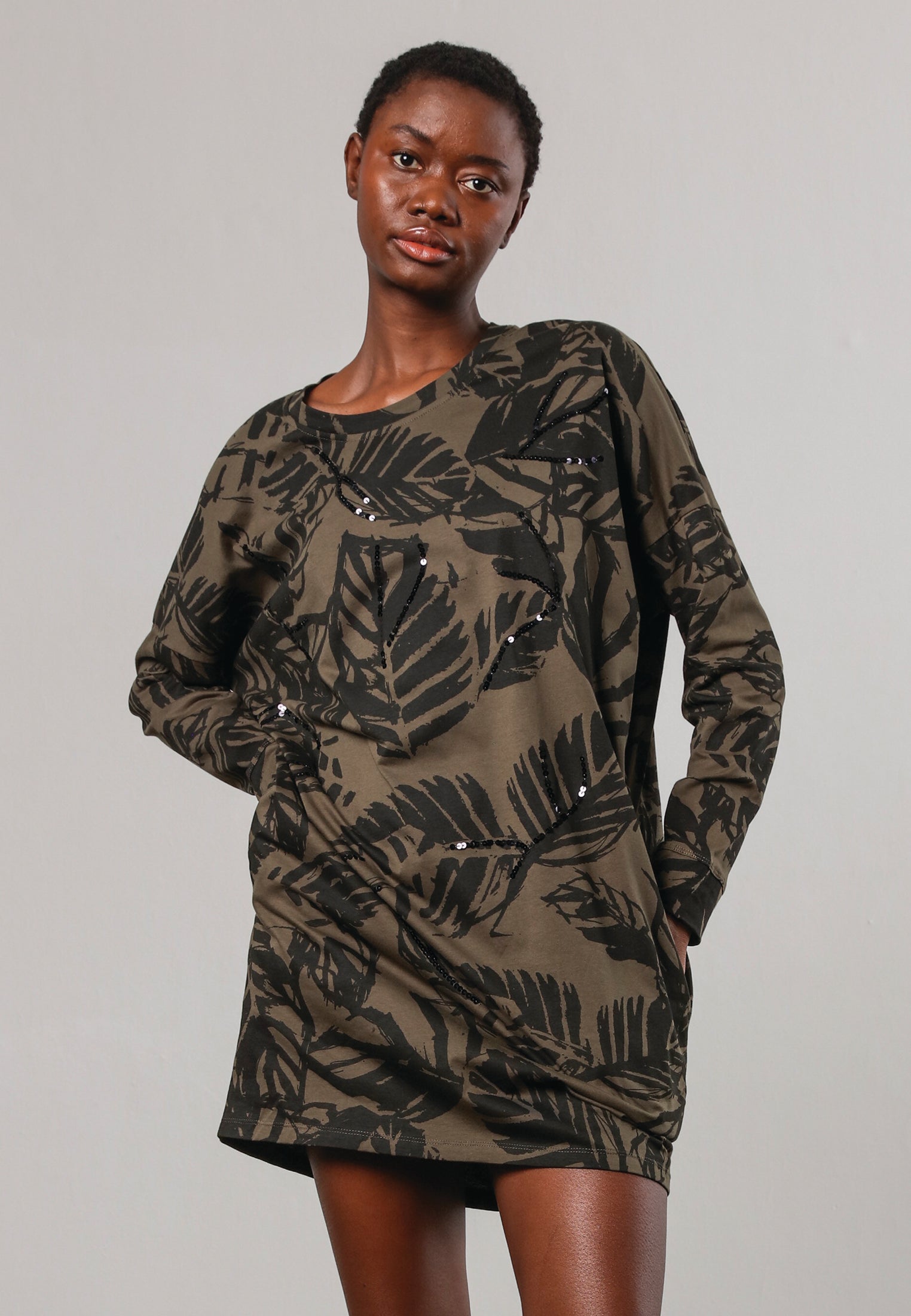 Khaki print dress hotsell