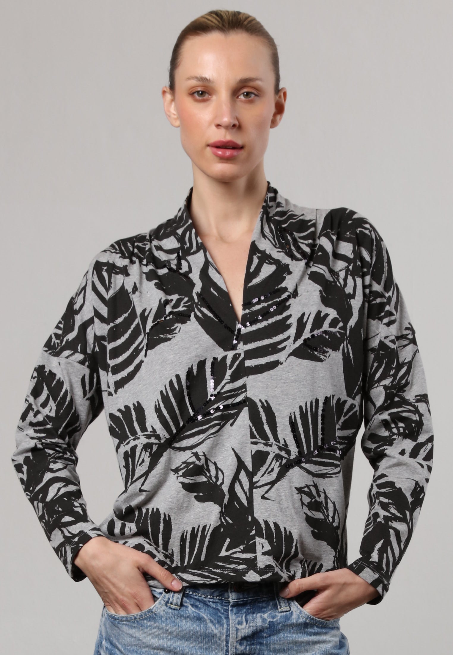 TRIBE TOP GREY MARL