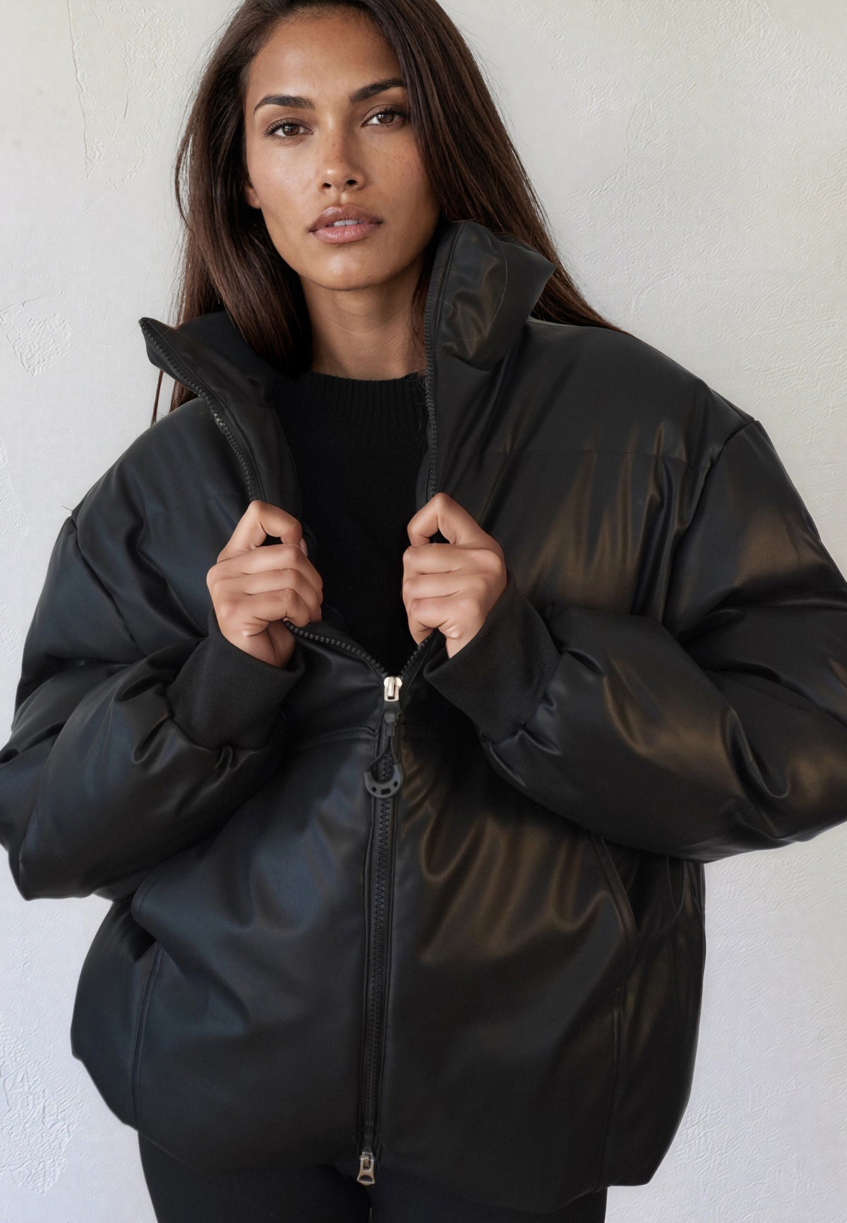PU PUFFER JET BLACK