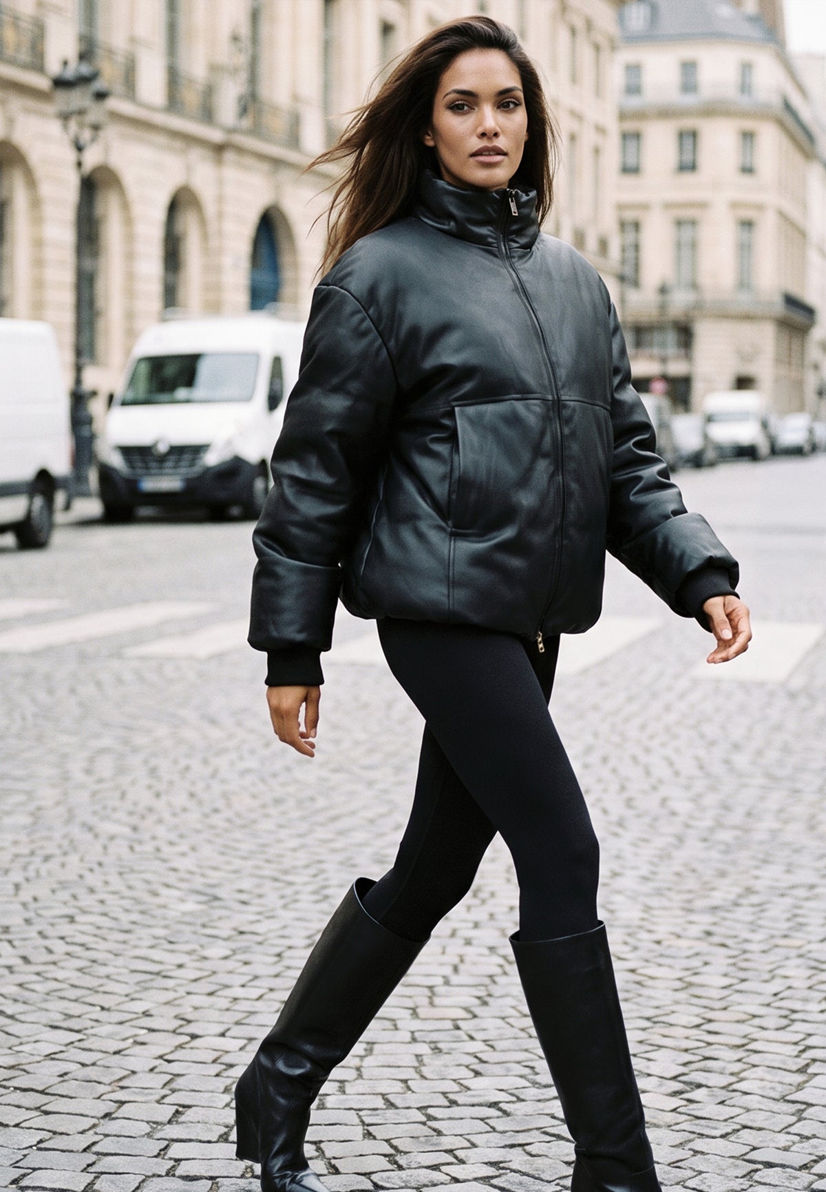 PU PUFFER JET BLACK