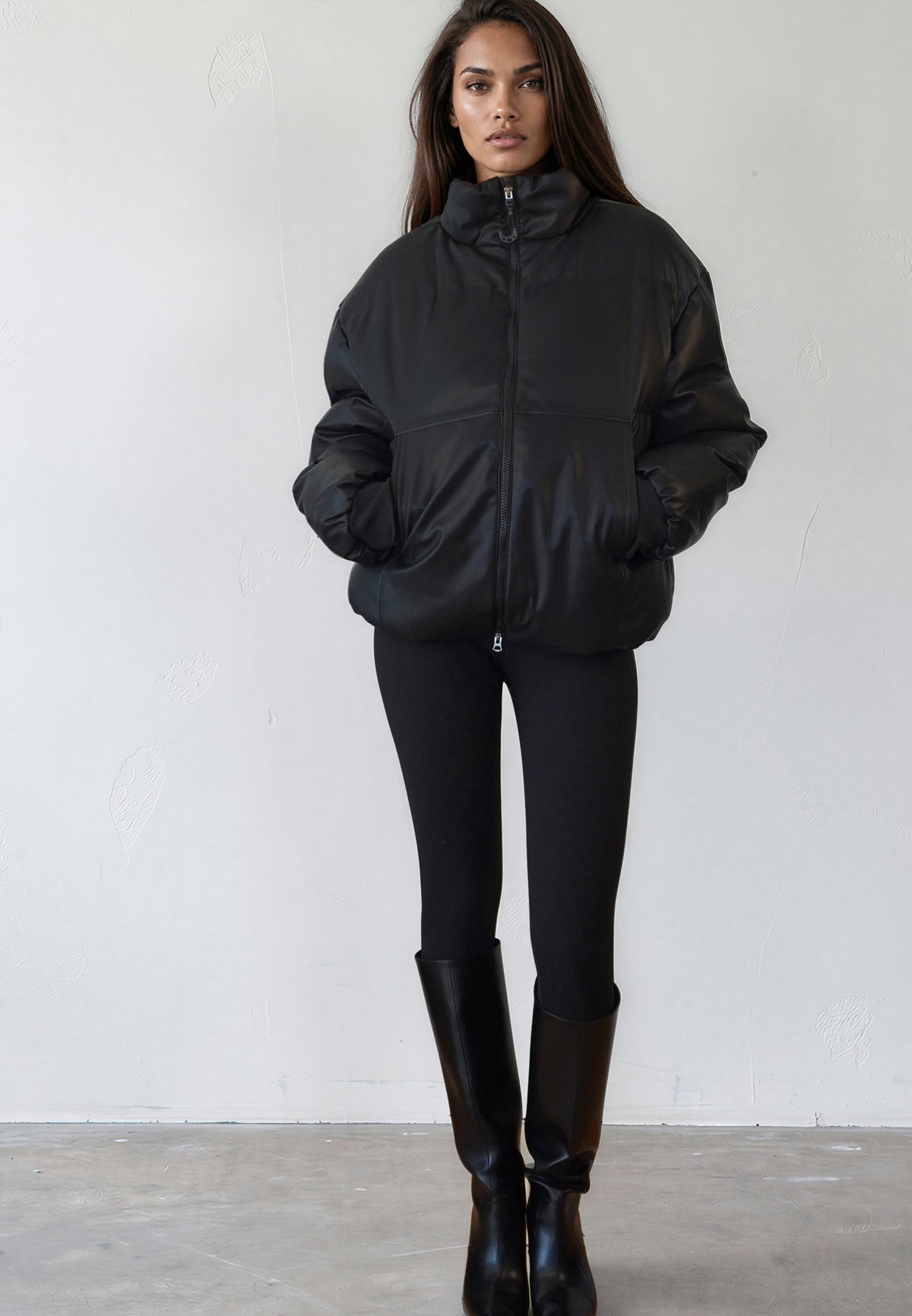 PU PUFFER JET BLACK
