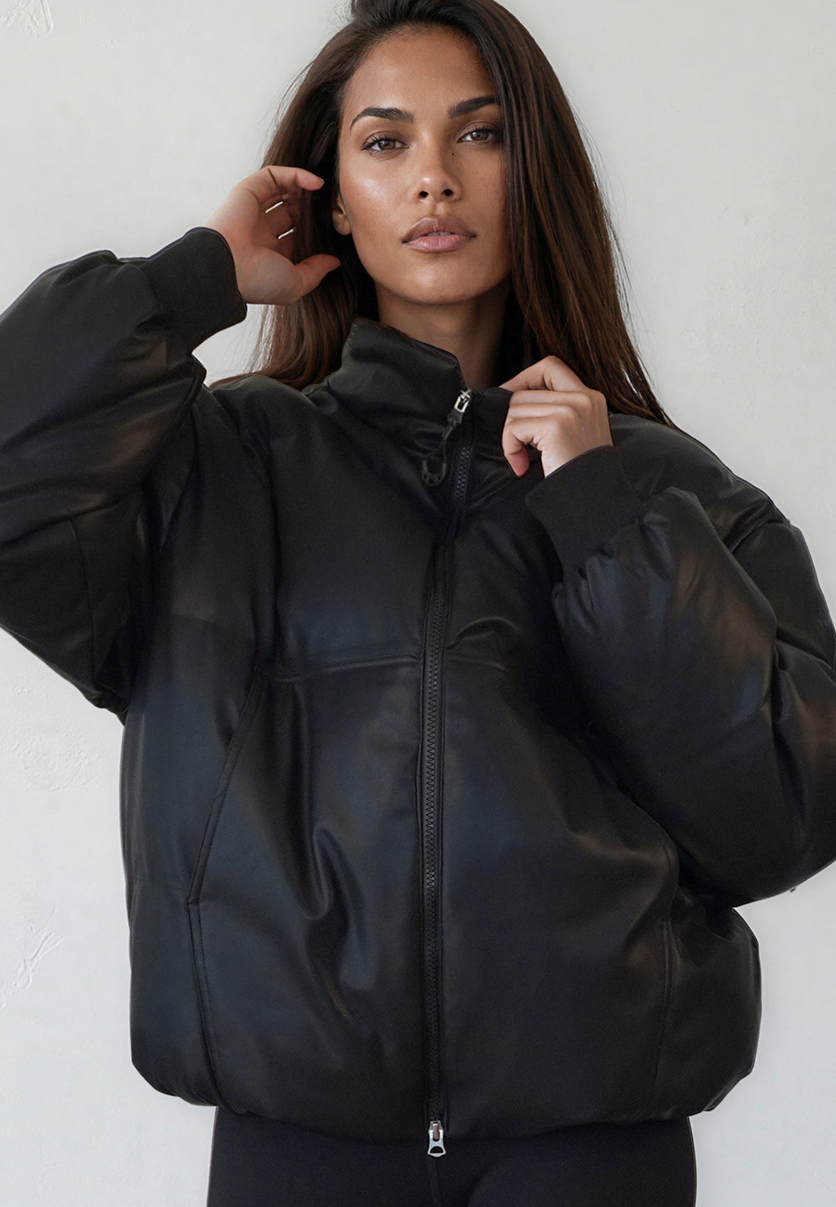 PU PUFFER JET BLACK