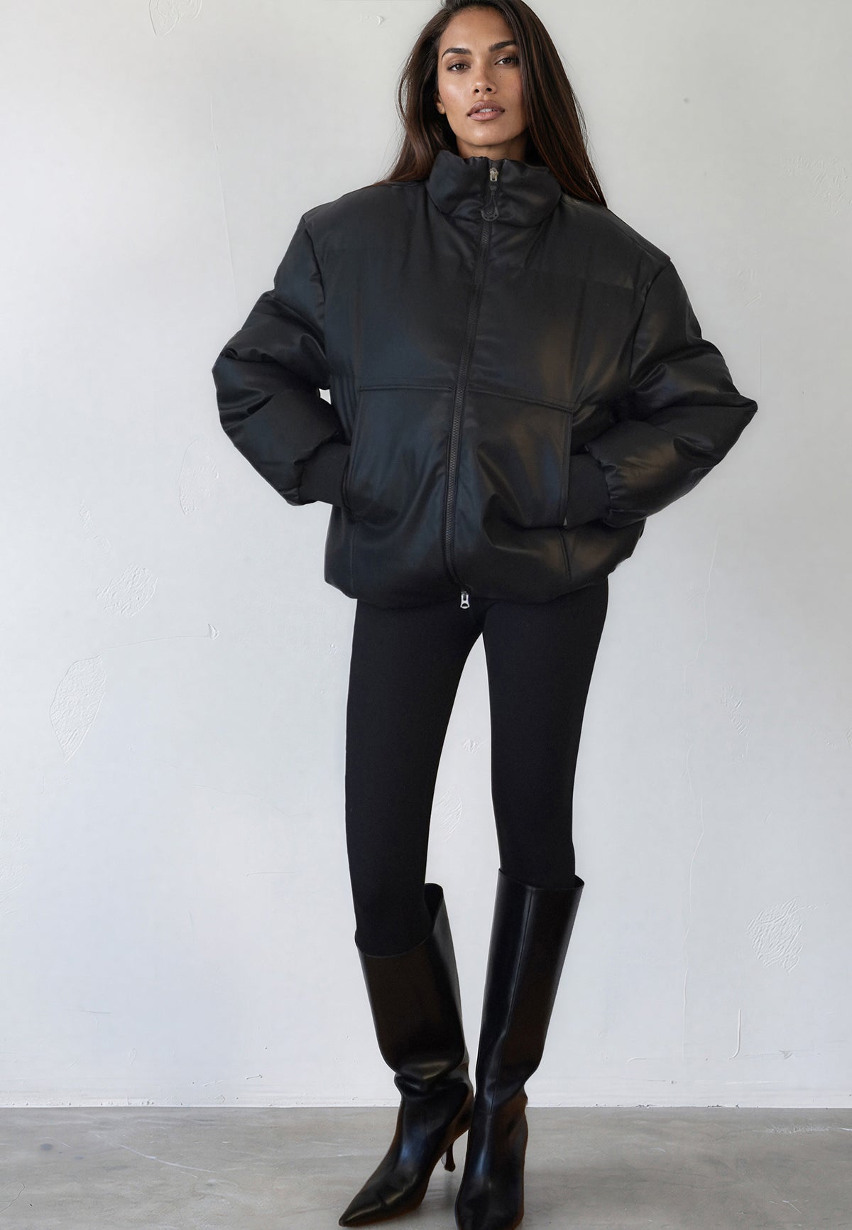 PU PUFFER JET BLACK