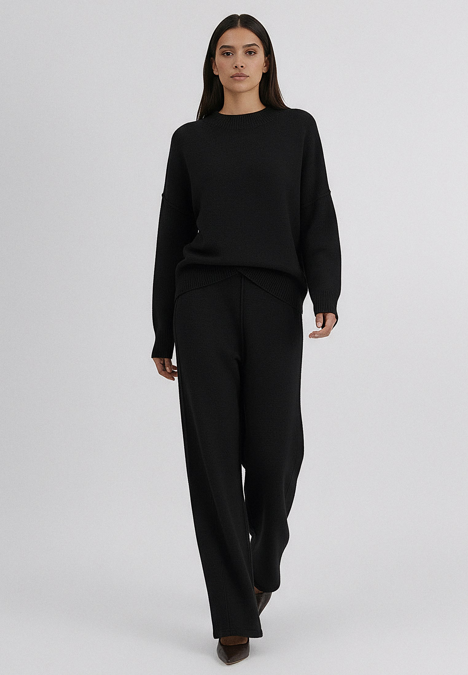 KNIT TROUSERS BLACK