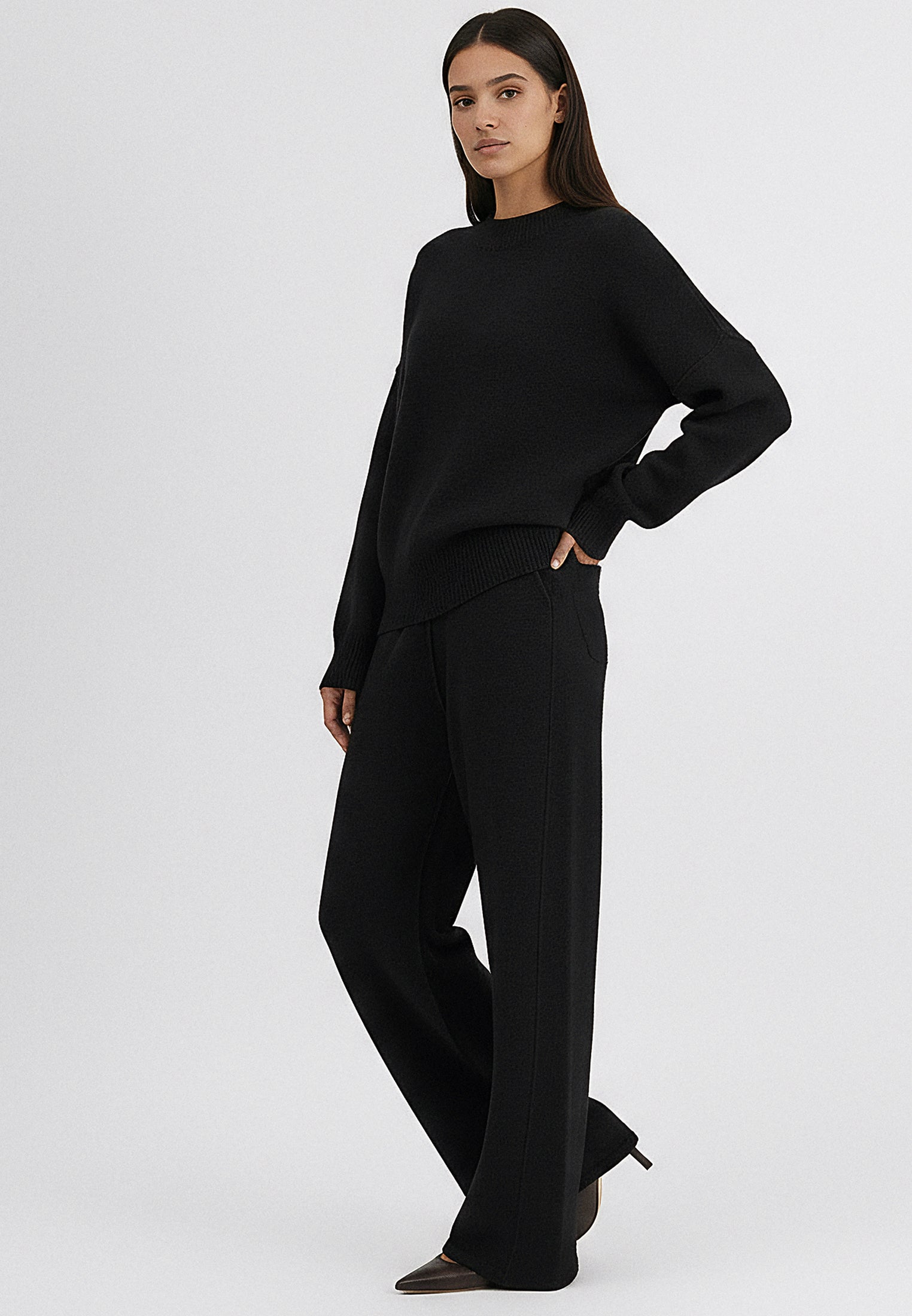 KNIT TROUSERS BLACK