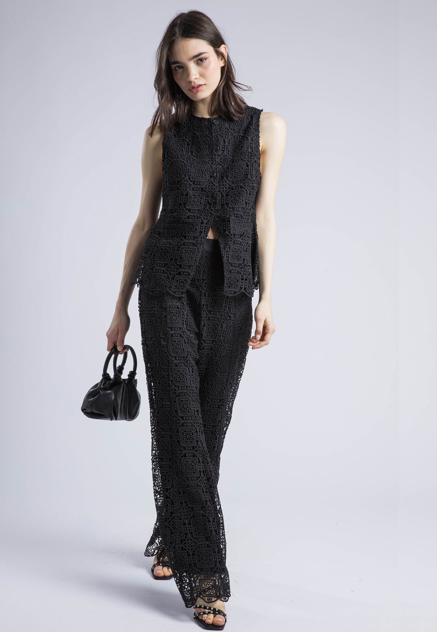 LILY LACE TROUSERS BLACK