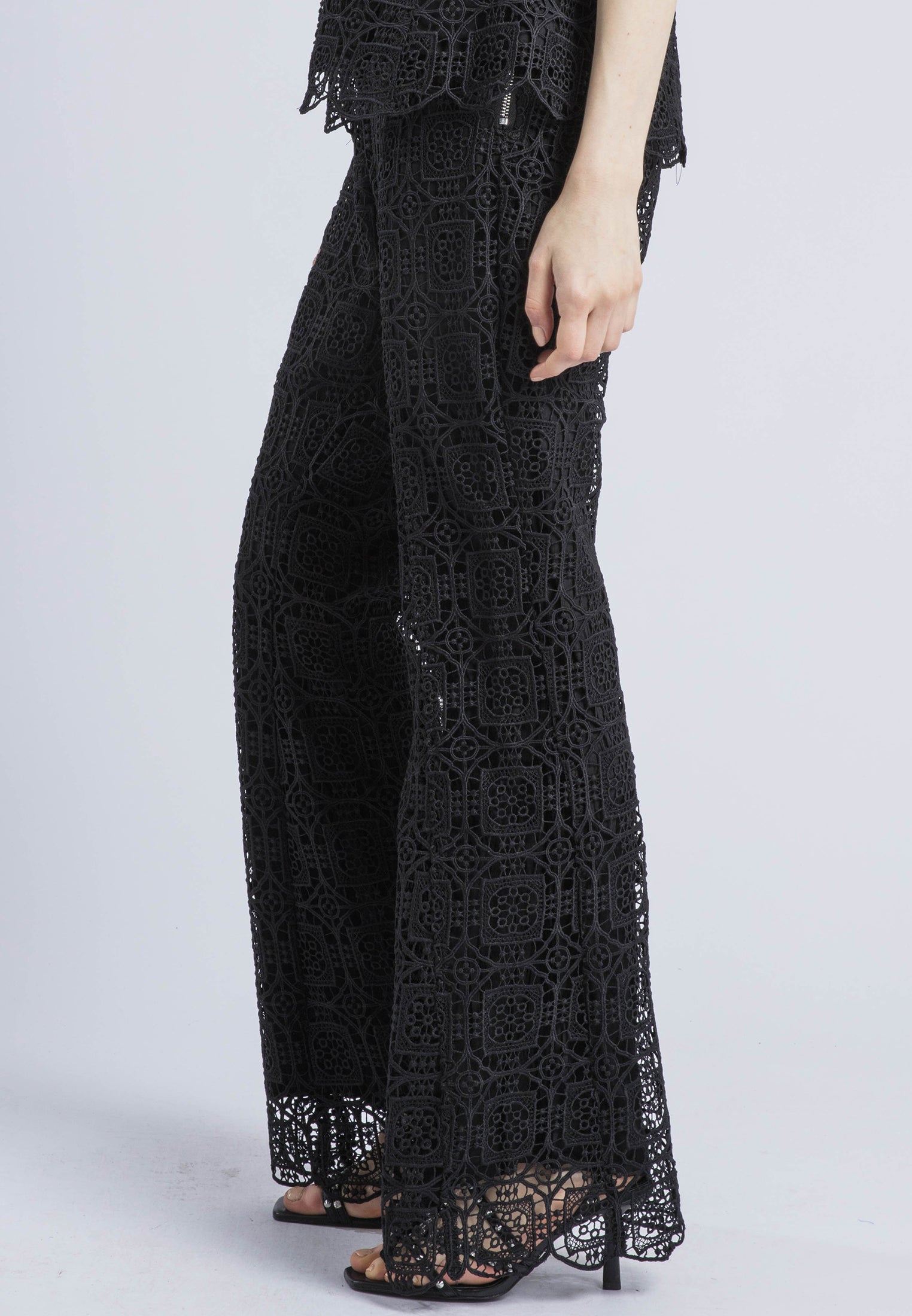 LILY LACE TROUSERS BLACK