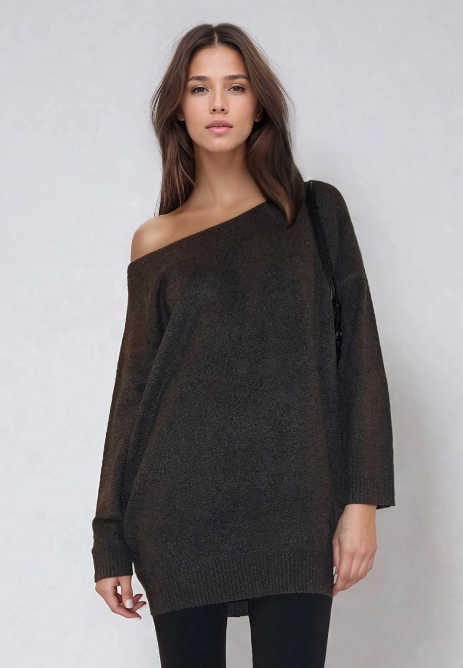 NEBULA DRESS DARK BROWN