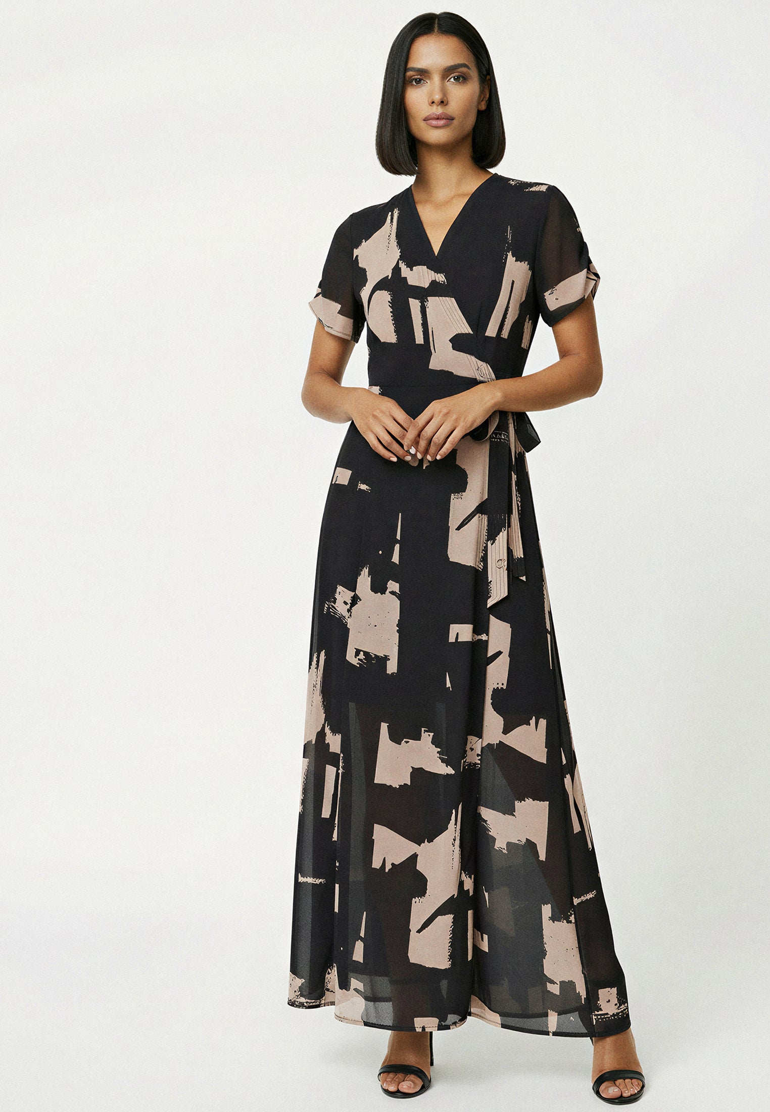 CREW MAXI WRAP DRESS FACADE