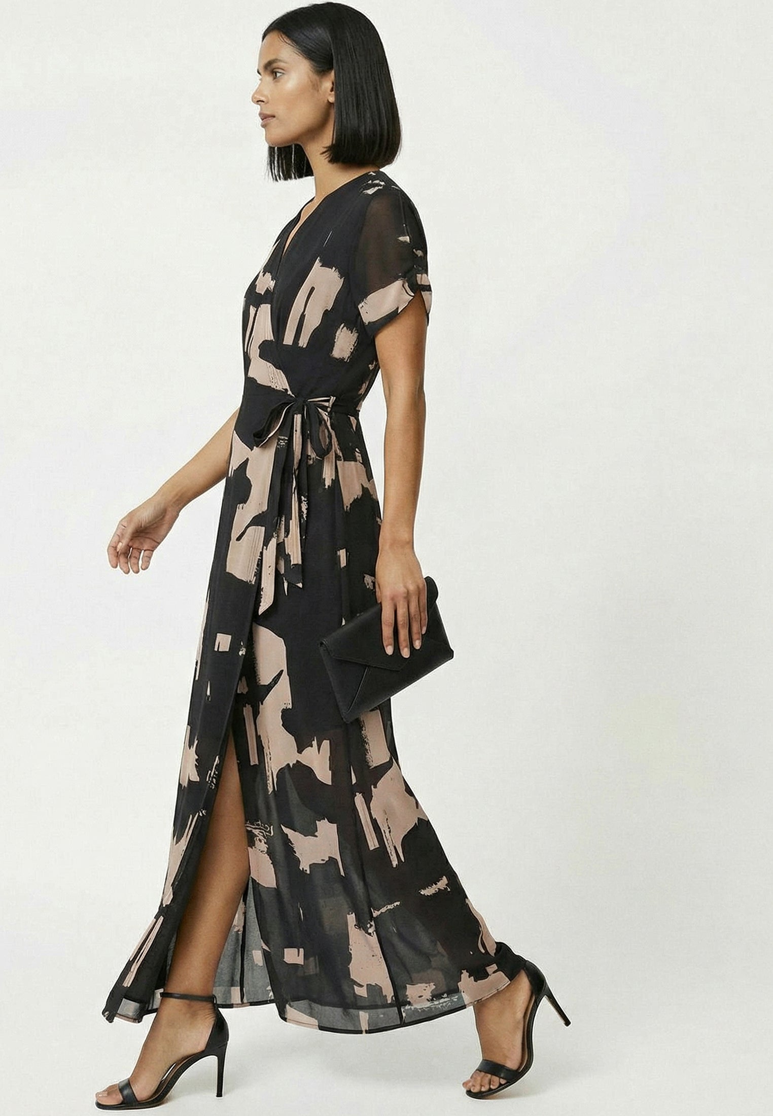 CREW MAXI WRAP DRESS FACADE