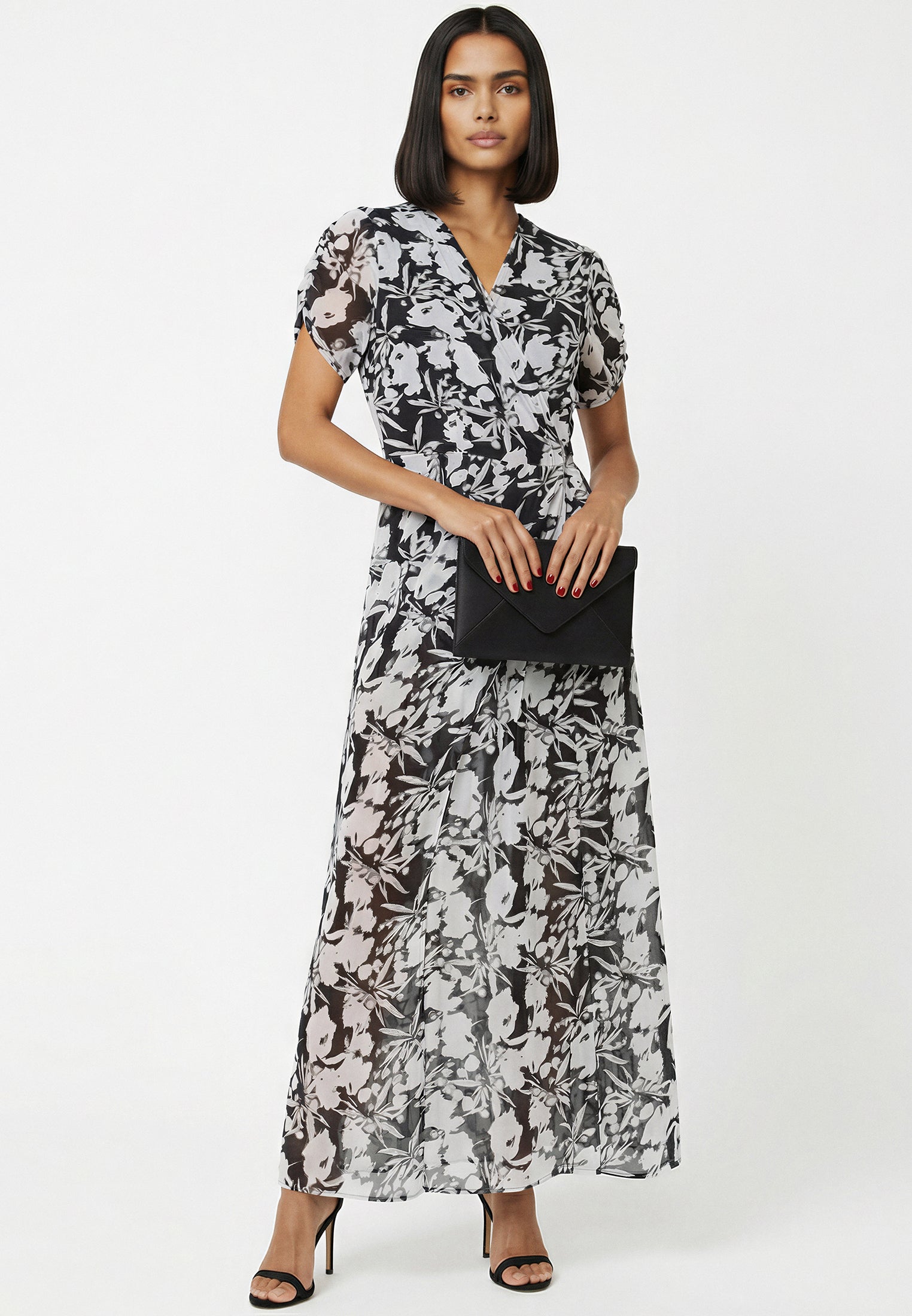CREW MAXI WRAP DRESS PRIME BLACK