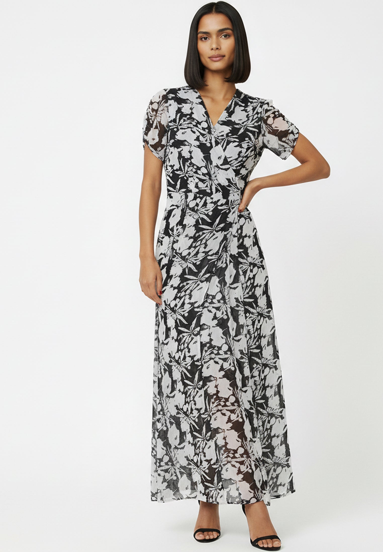 CREW MAXI WRAP DRESS PRIME BLACK
