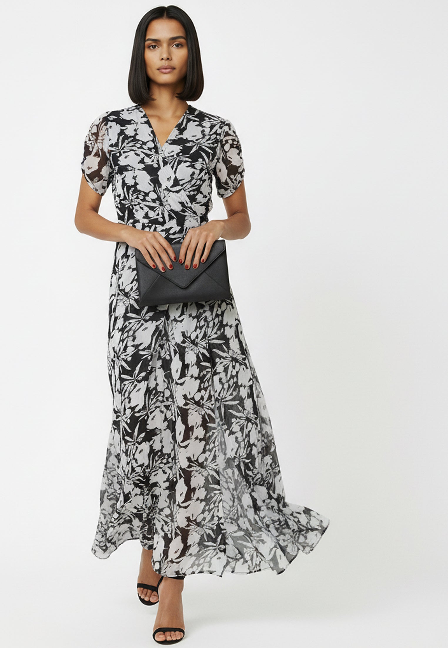 CREW MAXI WRAP DRESS PRIME BLACK