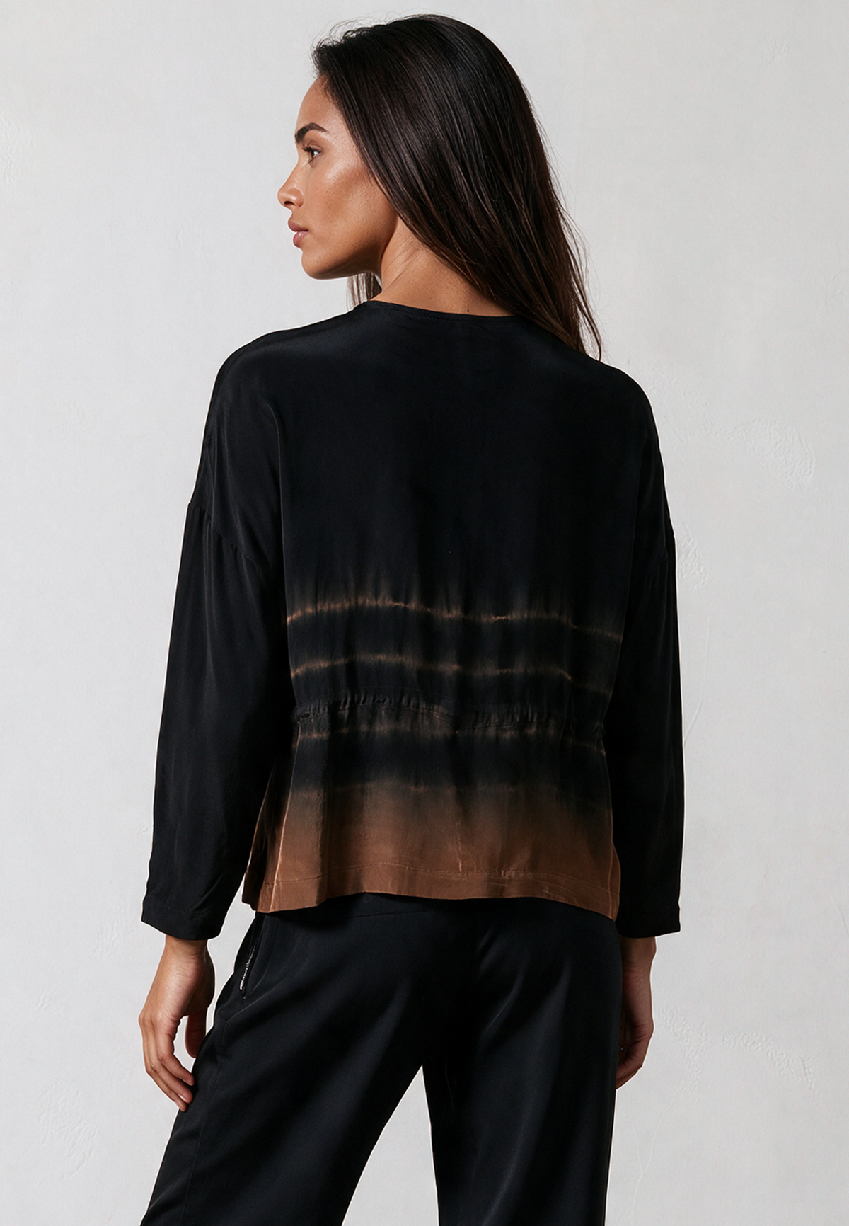 SPELL TOP TIE DYE BLACK & COCOA