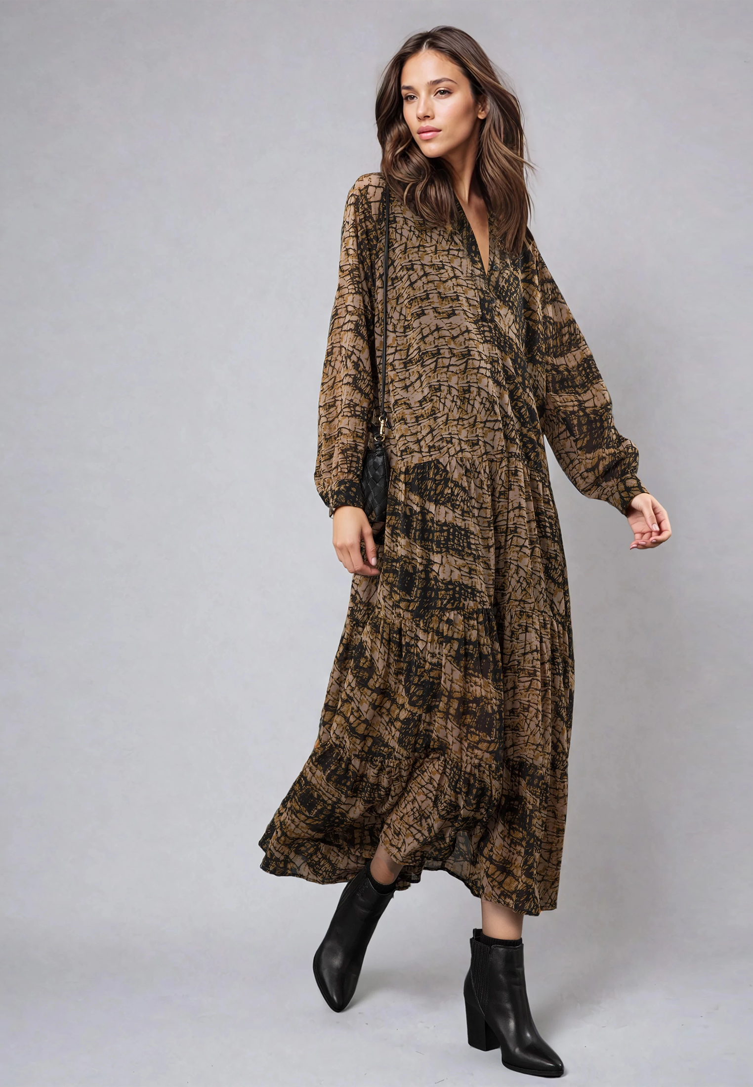 SUNSET MAXI DRESS HIDE PRINT