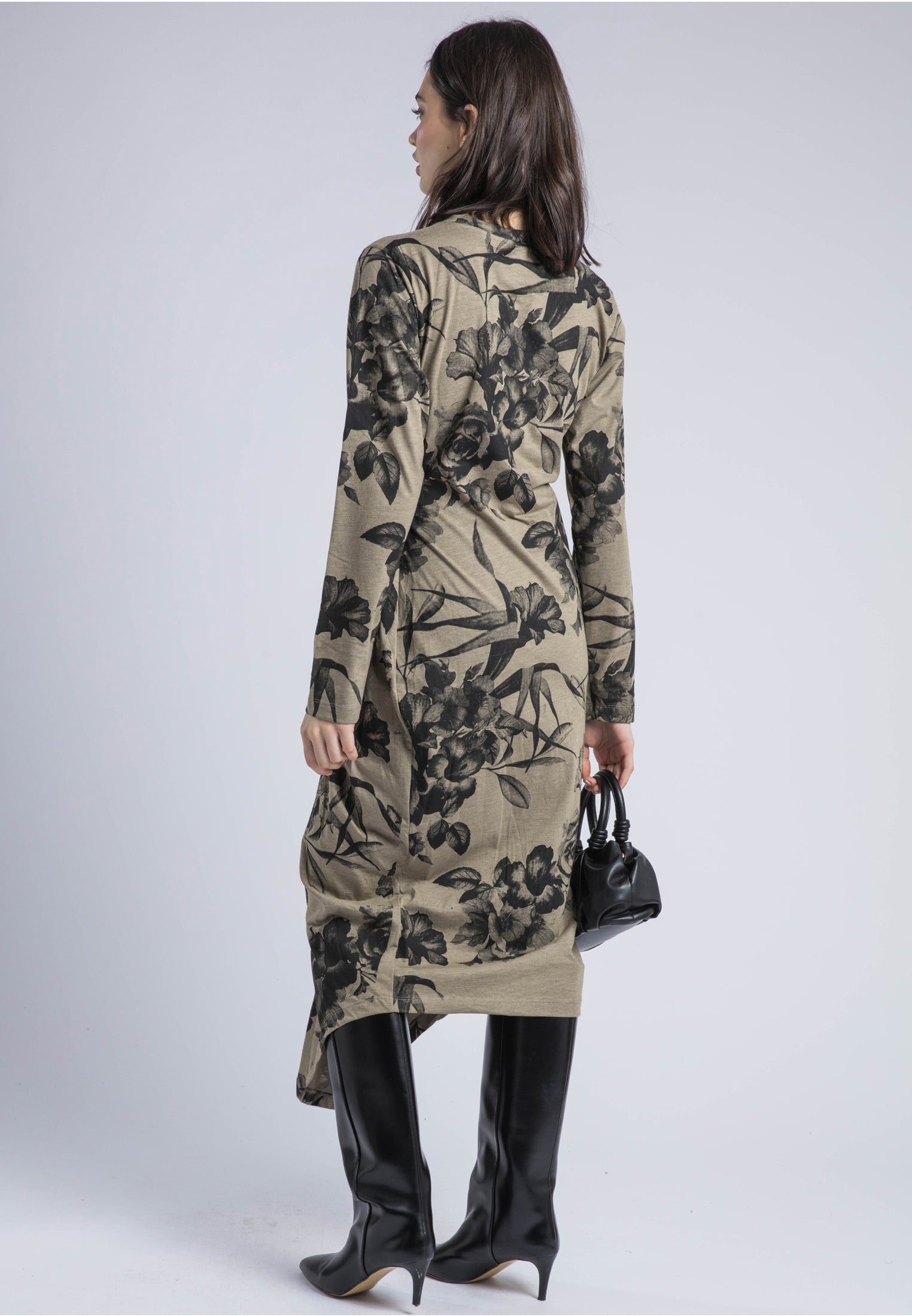 FLINT DRESS GREY MARL & PINE