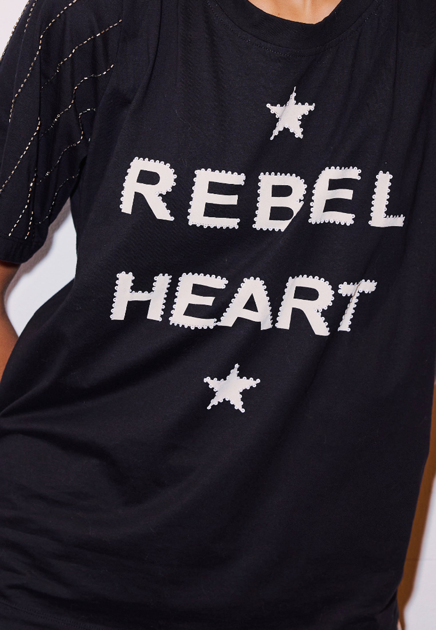 HEARTBREAKER T-SHIRT REBEL HEART BLACK