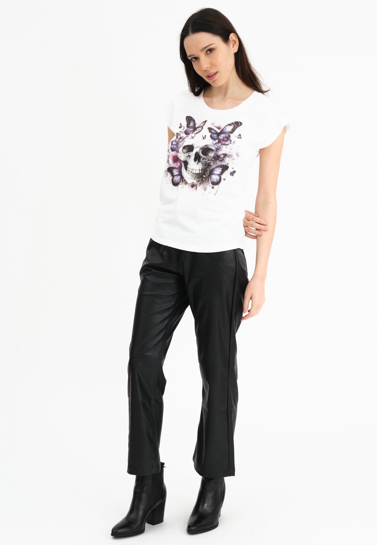 JILLIAN T-SHIRT WHITE SKULL