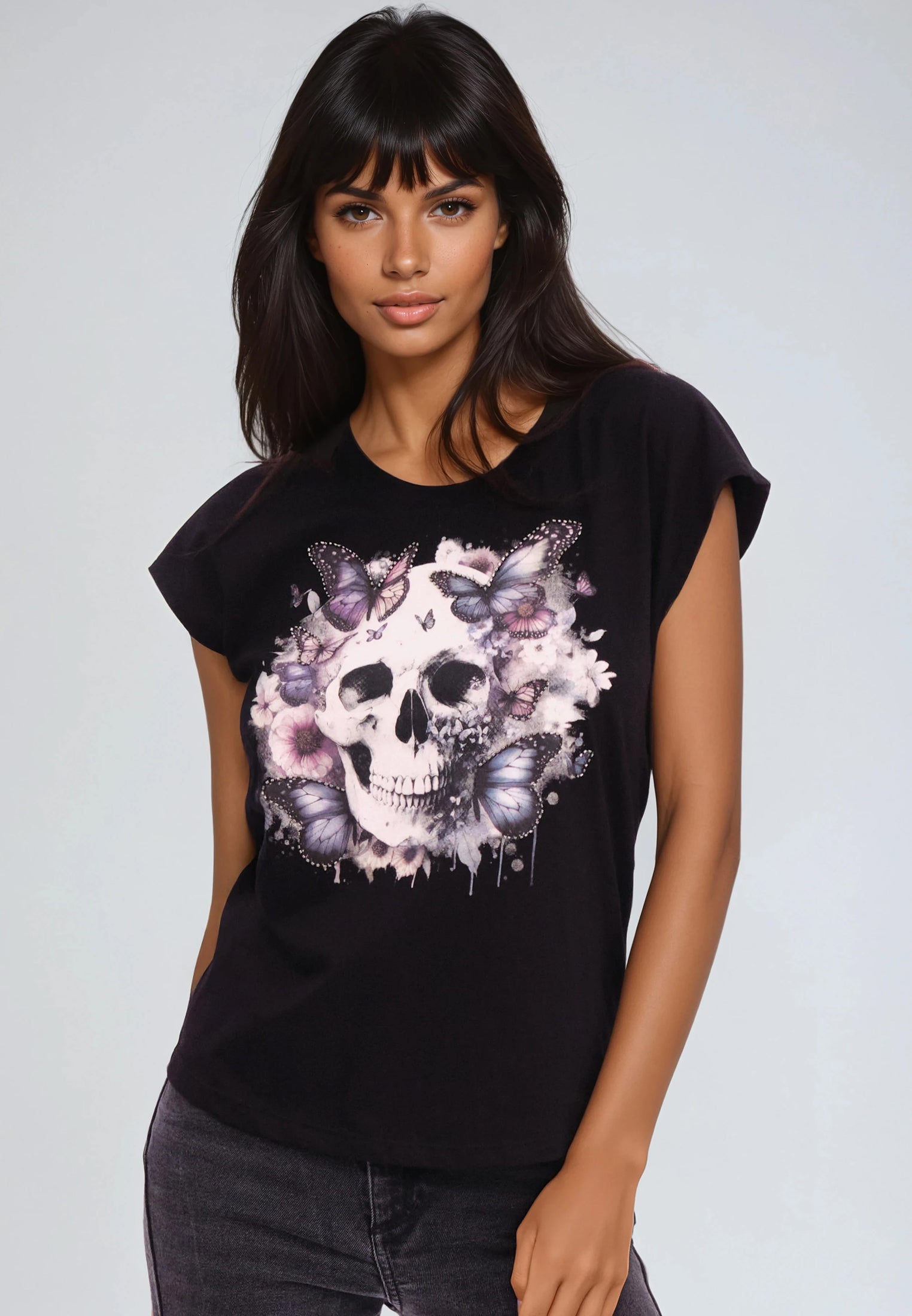 JILLIAN T-SHIRT BLACK SKULL