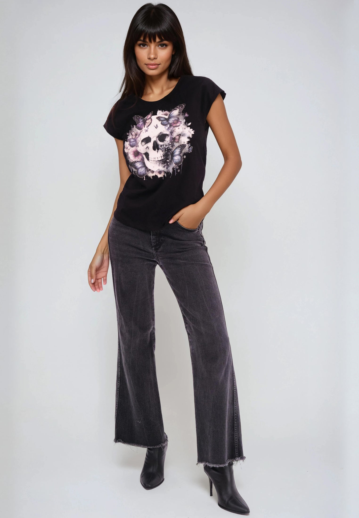 JILLIAN T-SHIRT BLACK SKULL