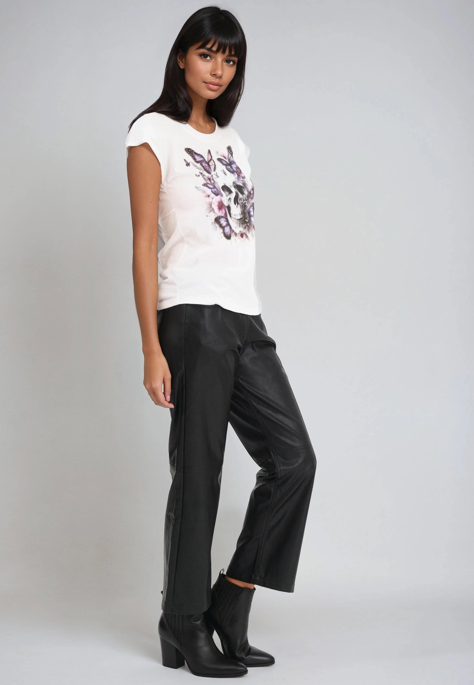JILLIAN T-SHIRT WHITE SKULL